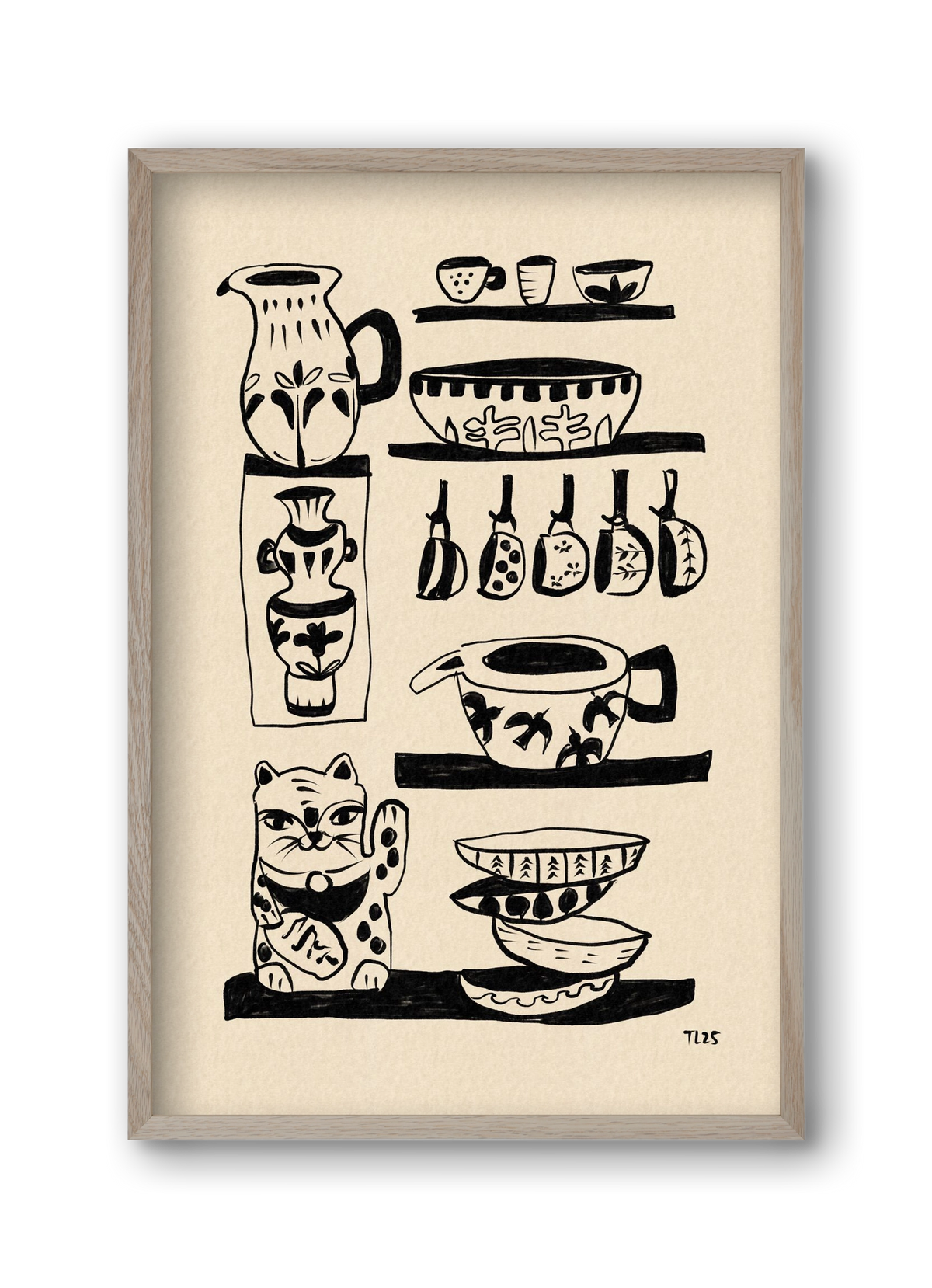 Pottery Luck, 30x45 cm (30x45 cm), Tölgy keret