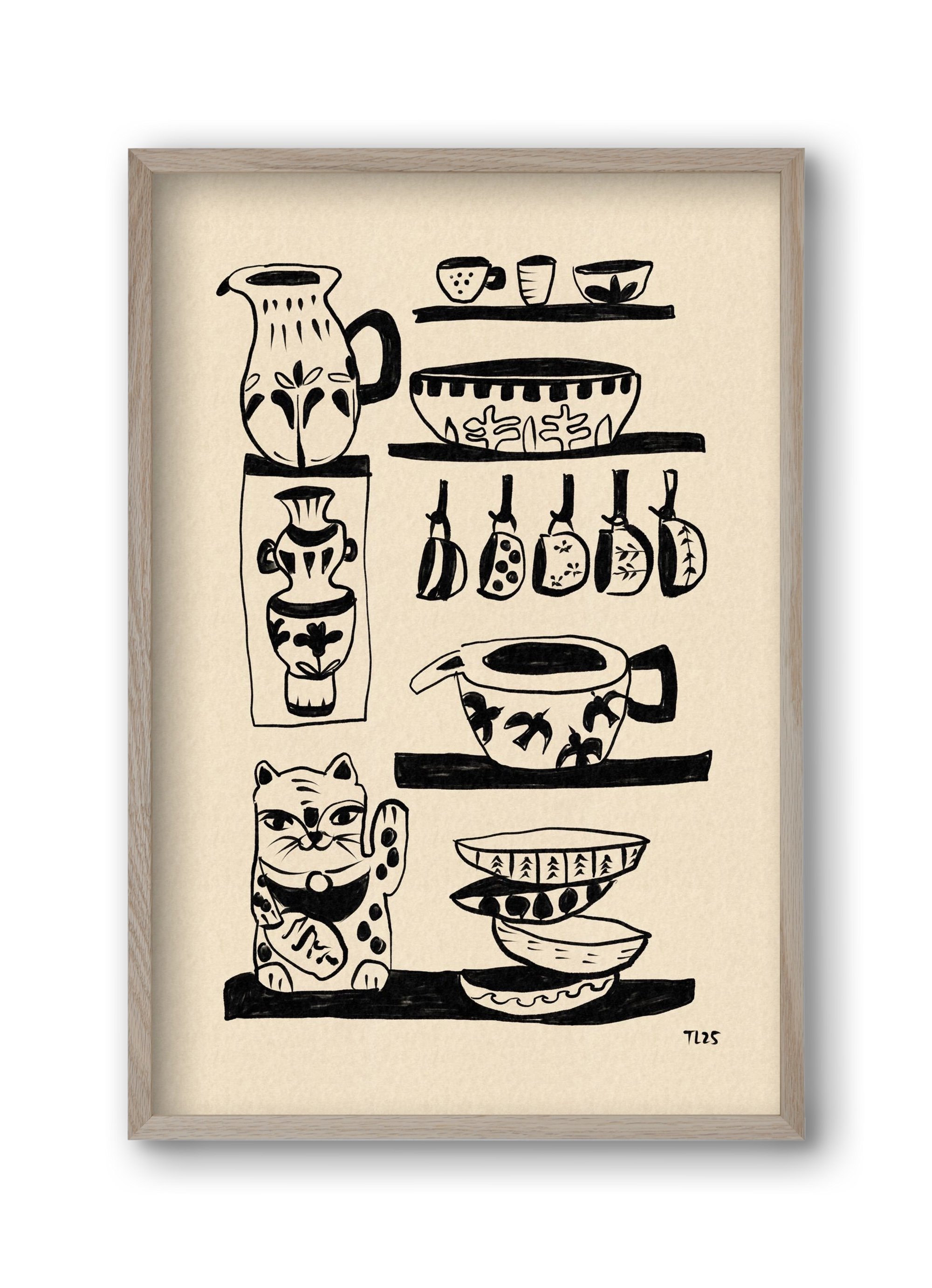 Pottery Luck, 30x45 cm (30x45 cm), Tölgy keret