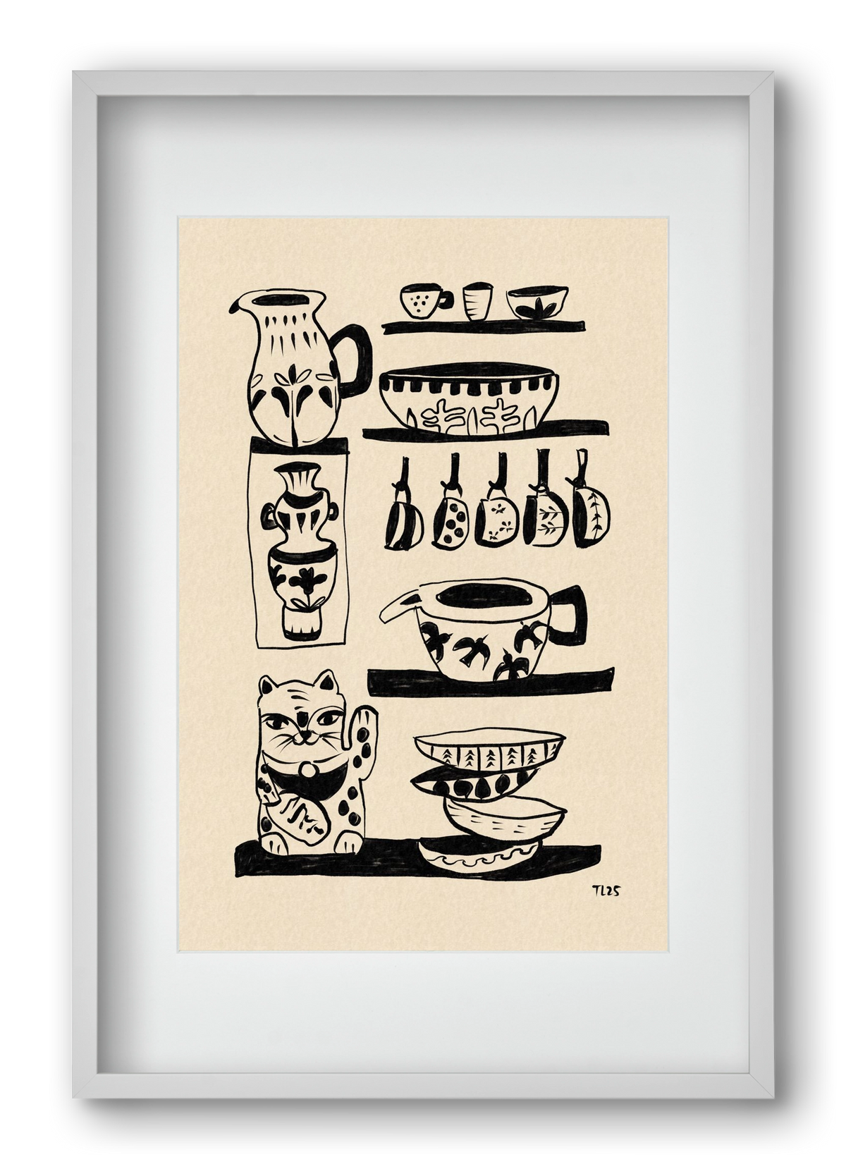 Pottery Luck, 40x60 cm (30x45 cm), Fehér keret, paszpartuval