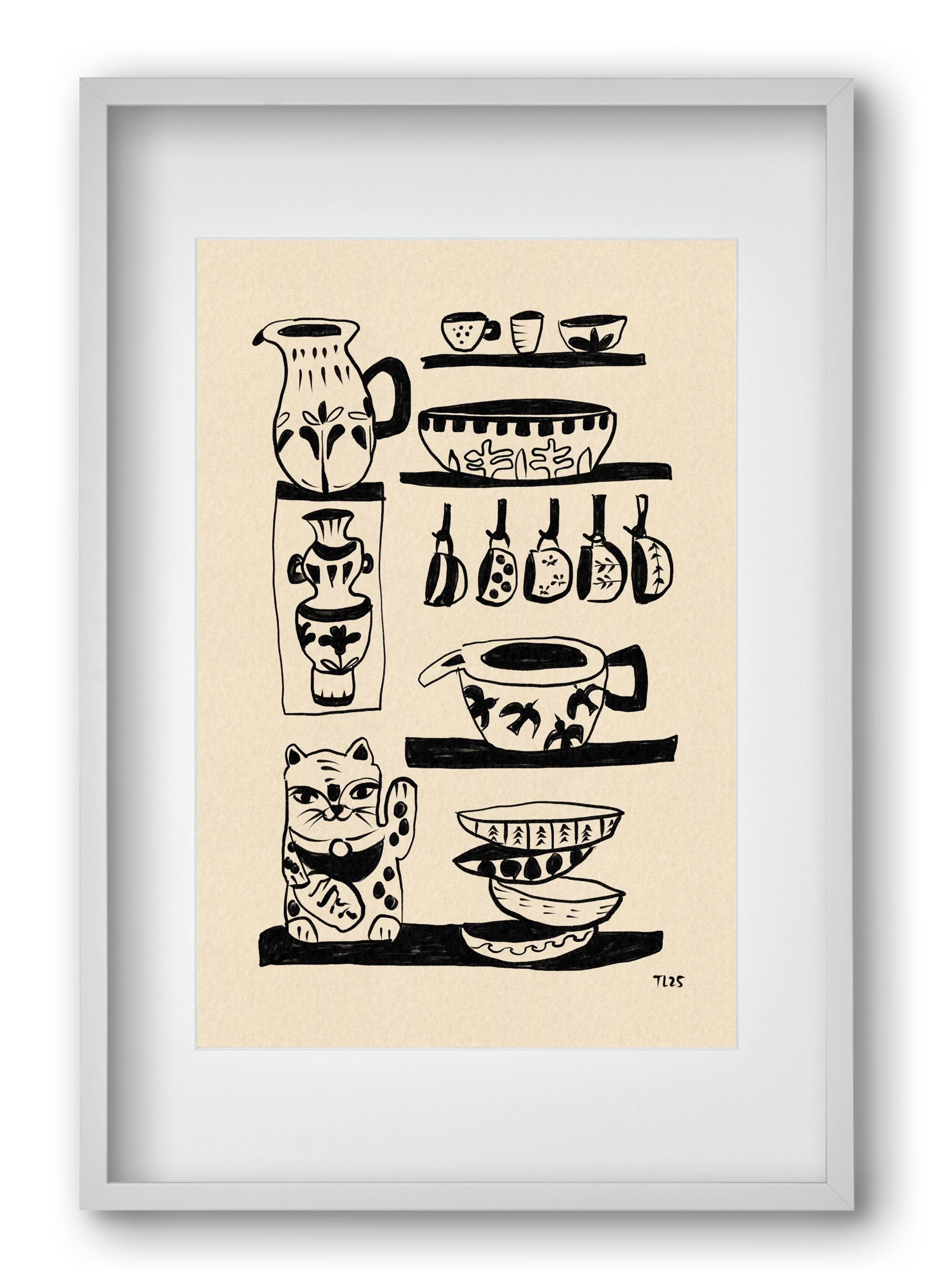 Pottery Luck, 40x60 cm (30x45 cm), Fehér keret, paszpartuval