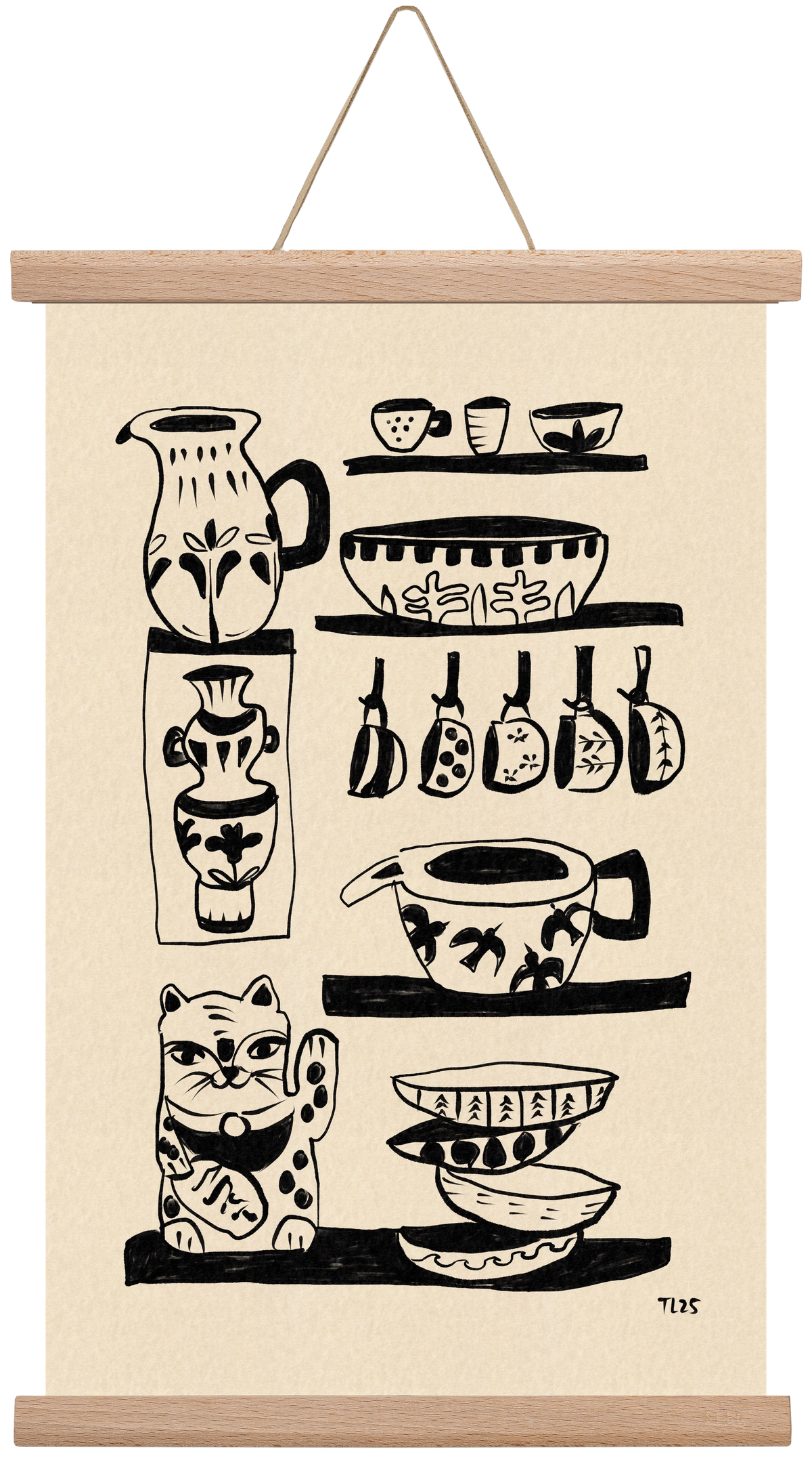 Pottery Luck, 30x45 cm (30x45 cm), Tölgy akasztó