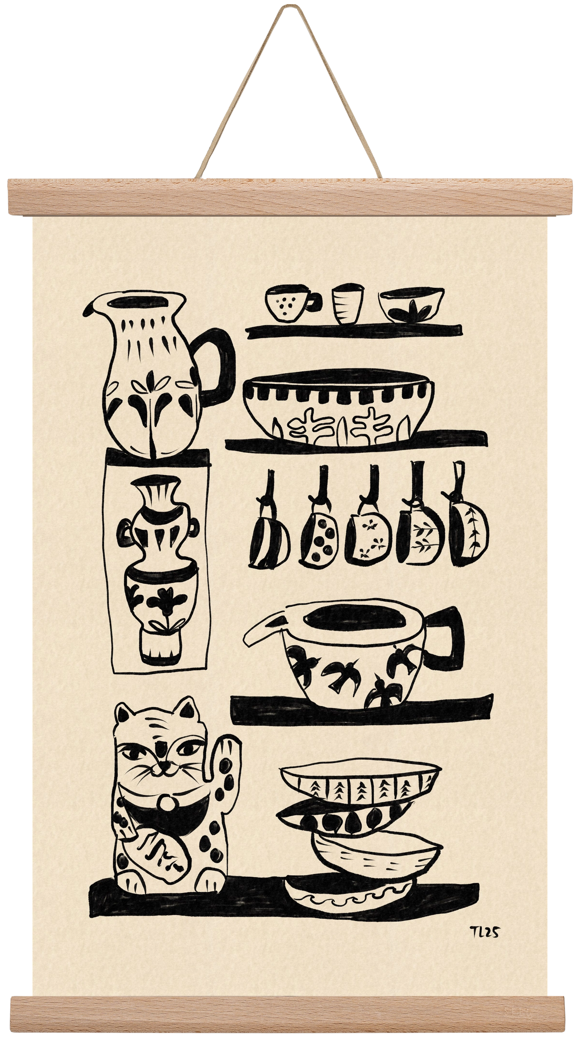 Pottery Luck, 30x45 cm (30x45 cm), Tölgy akasztó