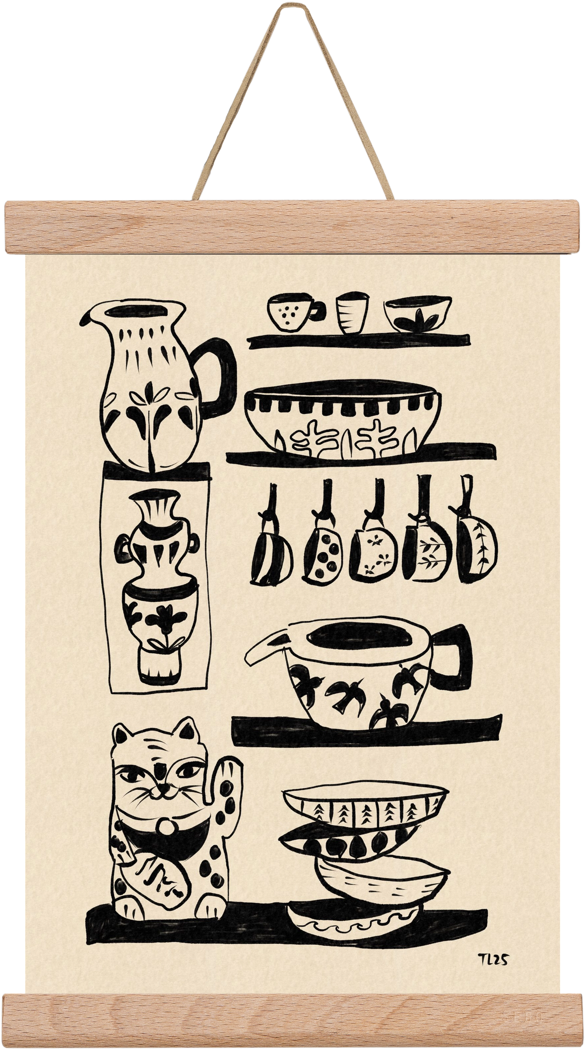 Pottery Luck, 20x30 cm (20x30 cm), Tölgy akasztó