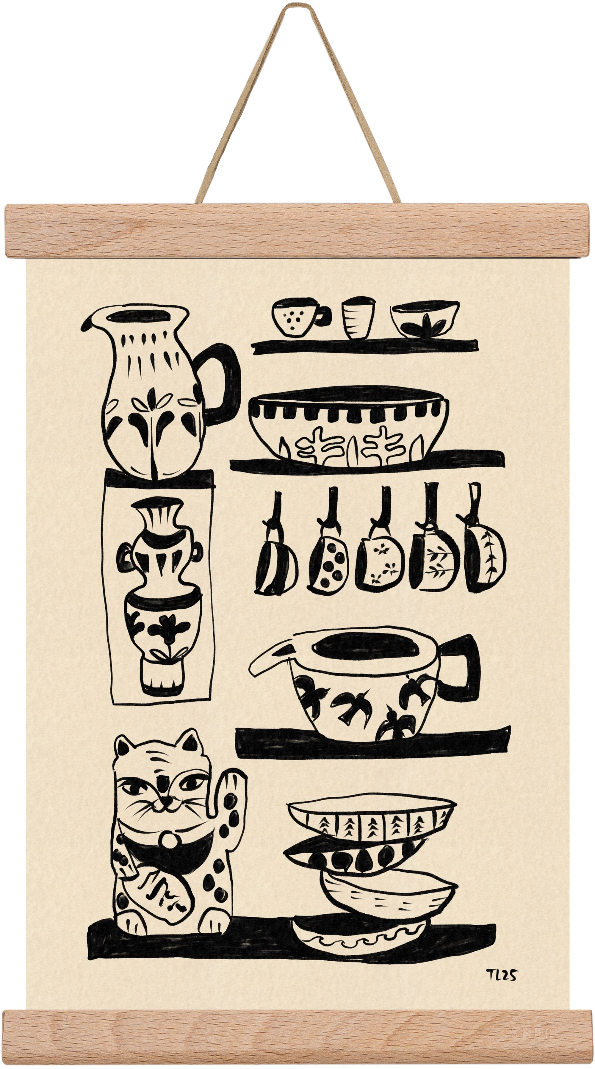 Pottery Luck, 20x30 cm (20x30 cm), Tölgy akasztó