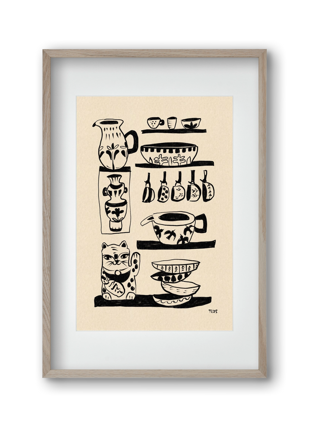 Pottery Luck, 30x45 cm (20x30 cm), Tölgy keret, paszpartuval