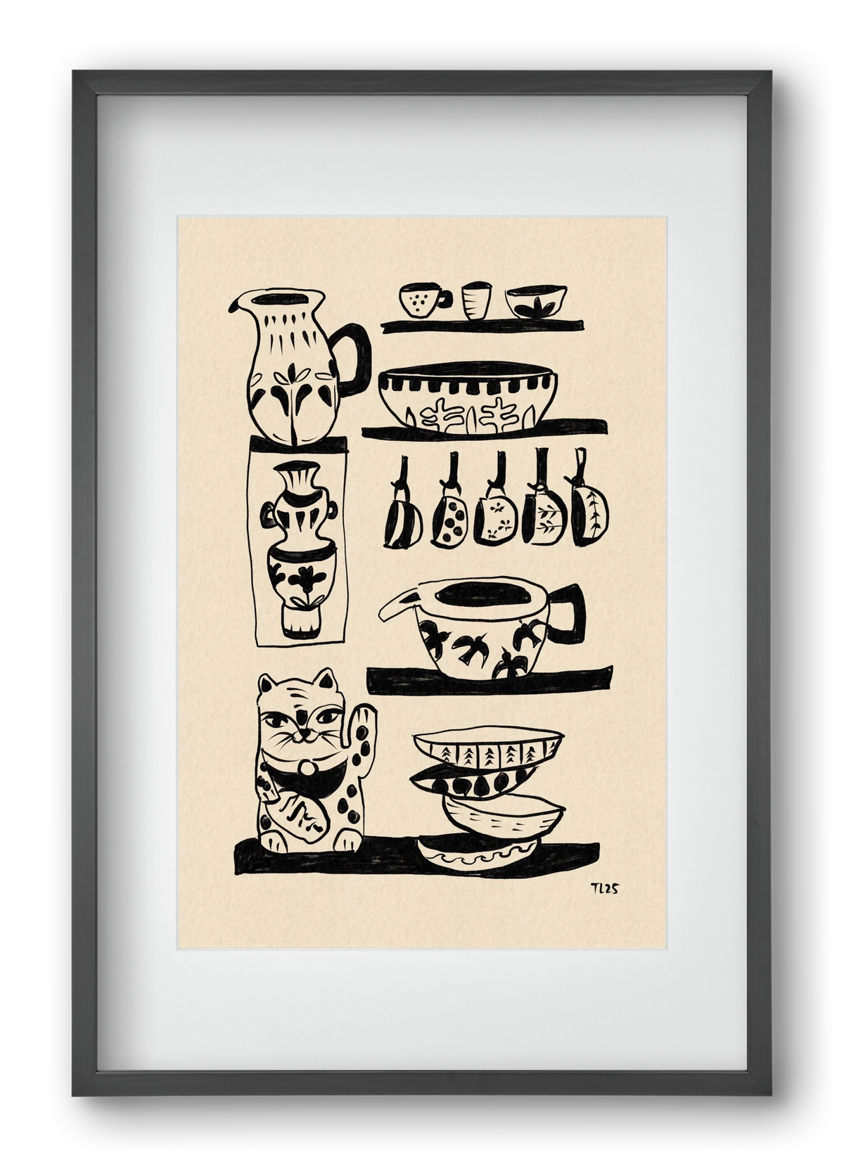 Pottery Luck, 40x60 cm (30x45 cm), Fekete keret, paszpartuval