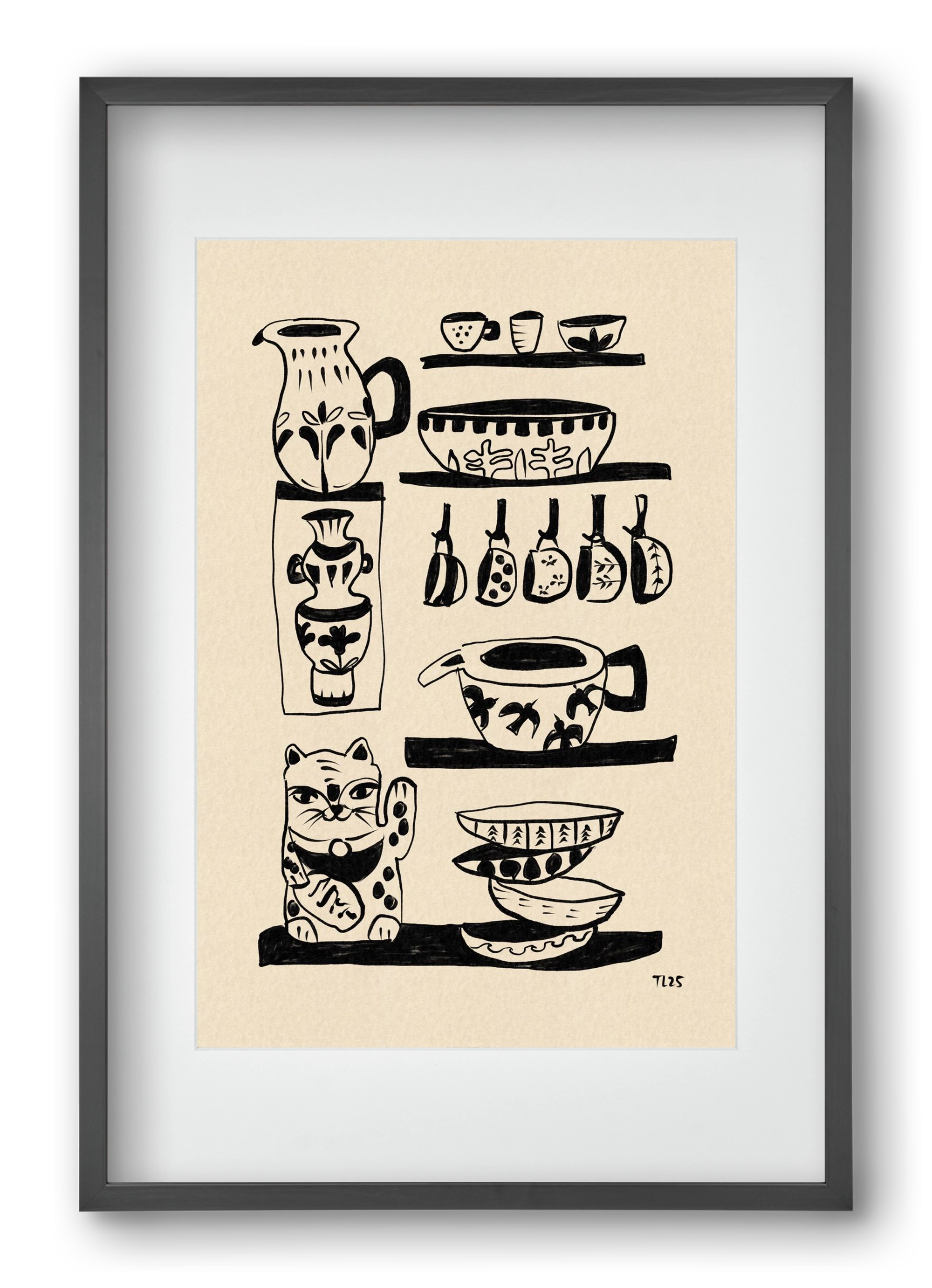 Pottery Luck, 40x60 cm (30x45 cm), Fekete keret, paszpartuval