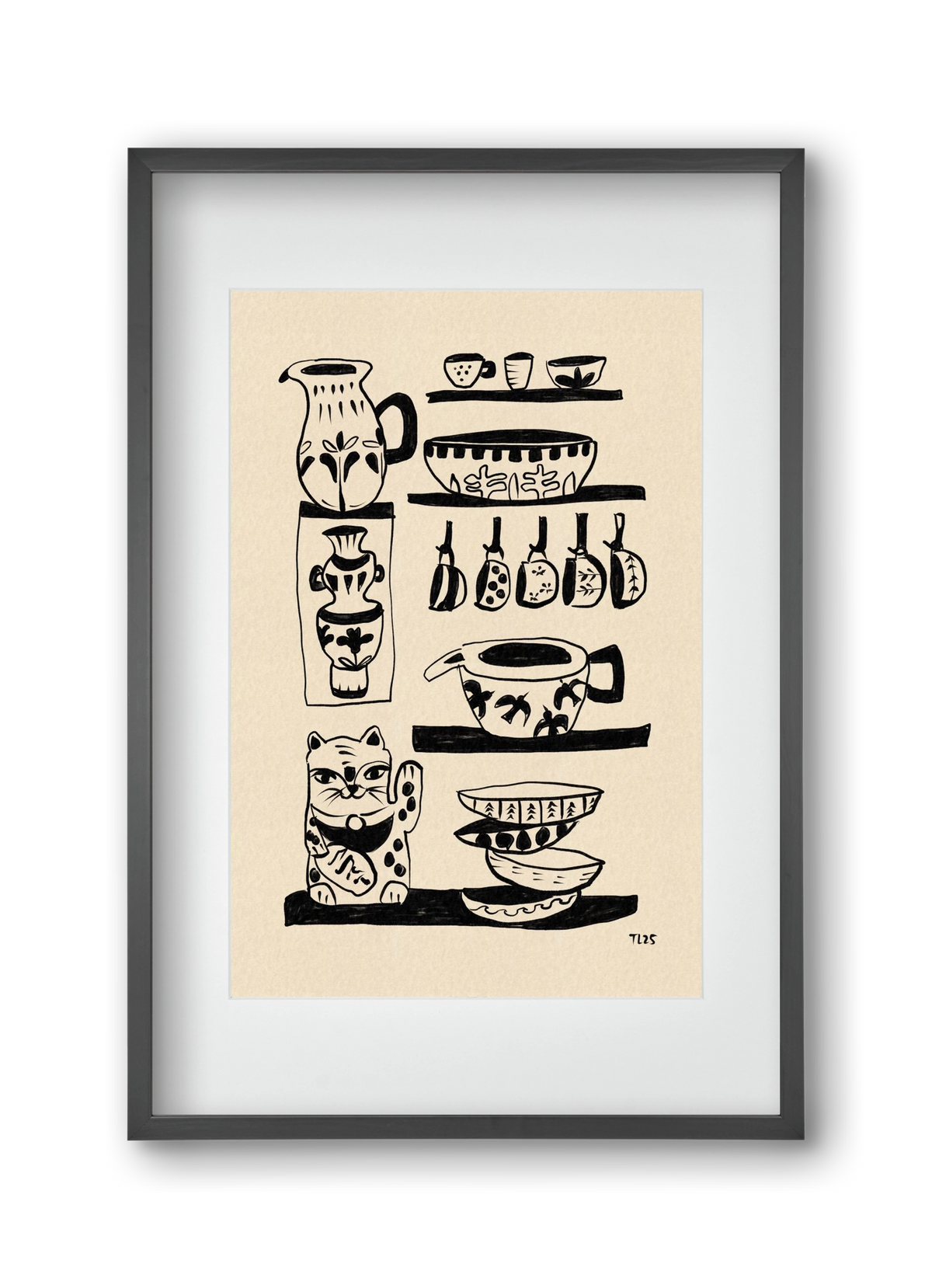 Pottery Luck, 30x45 cm (20x30 cm), Fekete keret, paszpartuval