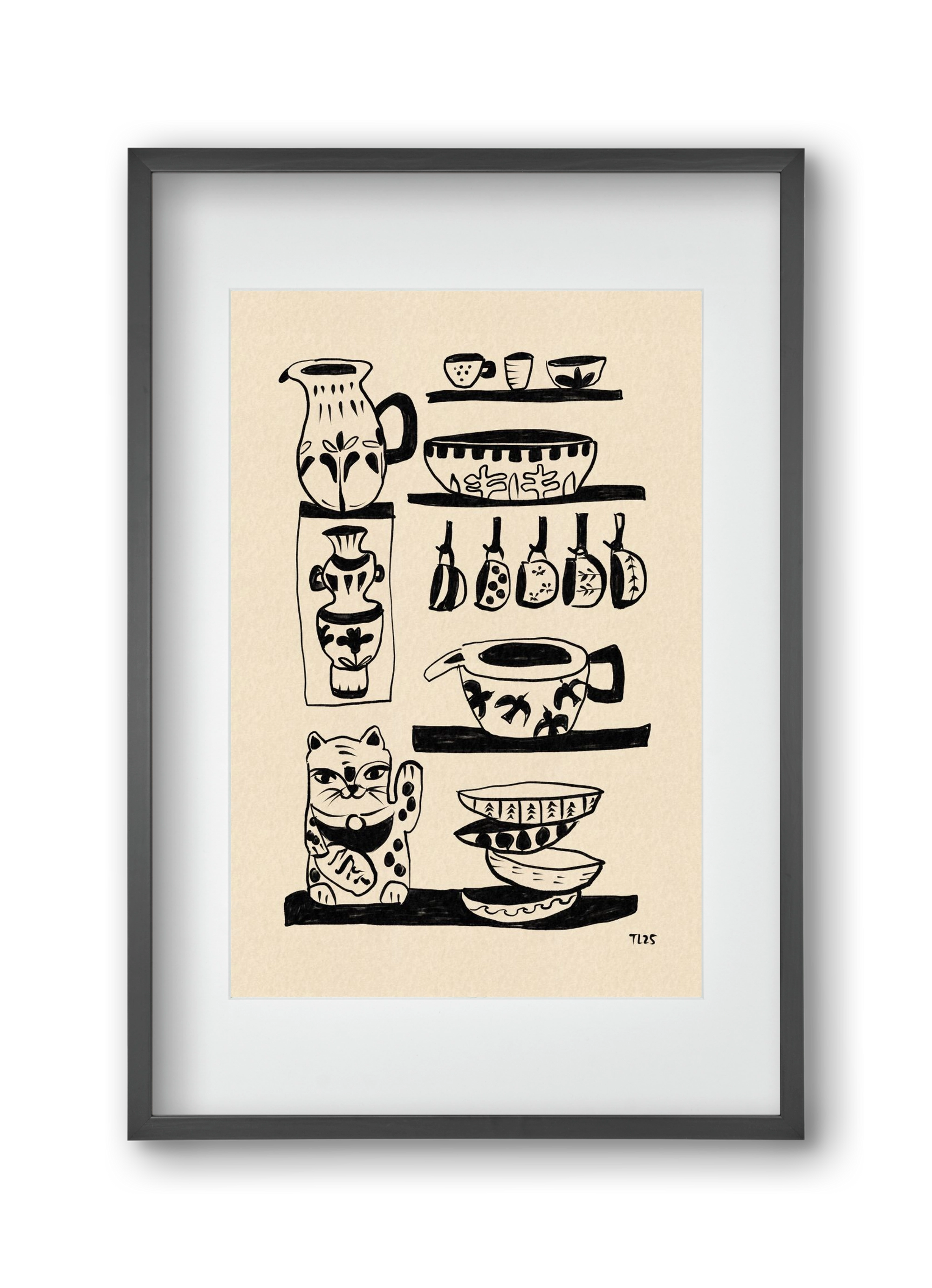 Pottery Luck, 30x45 cm (20x30 cm), Fekete keret, paszpartuval