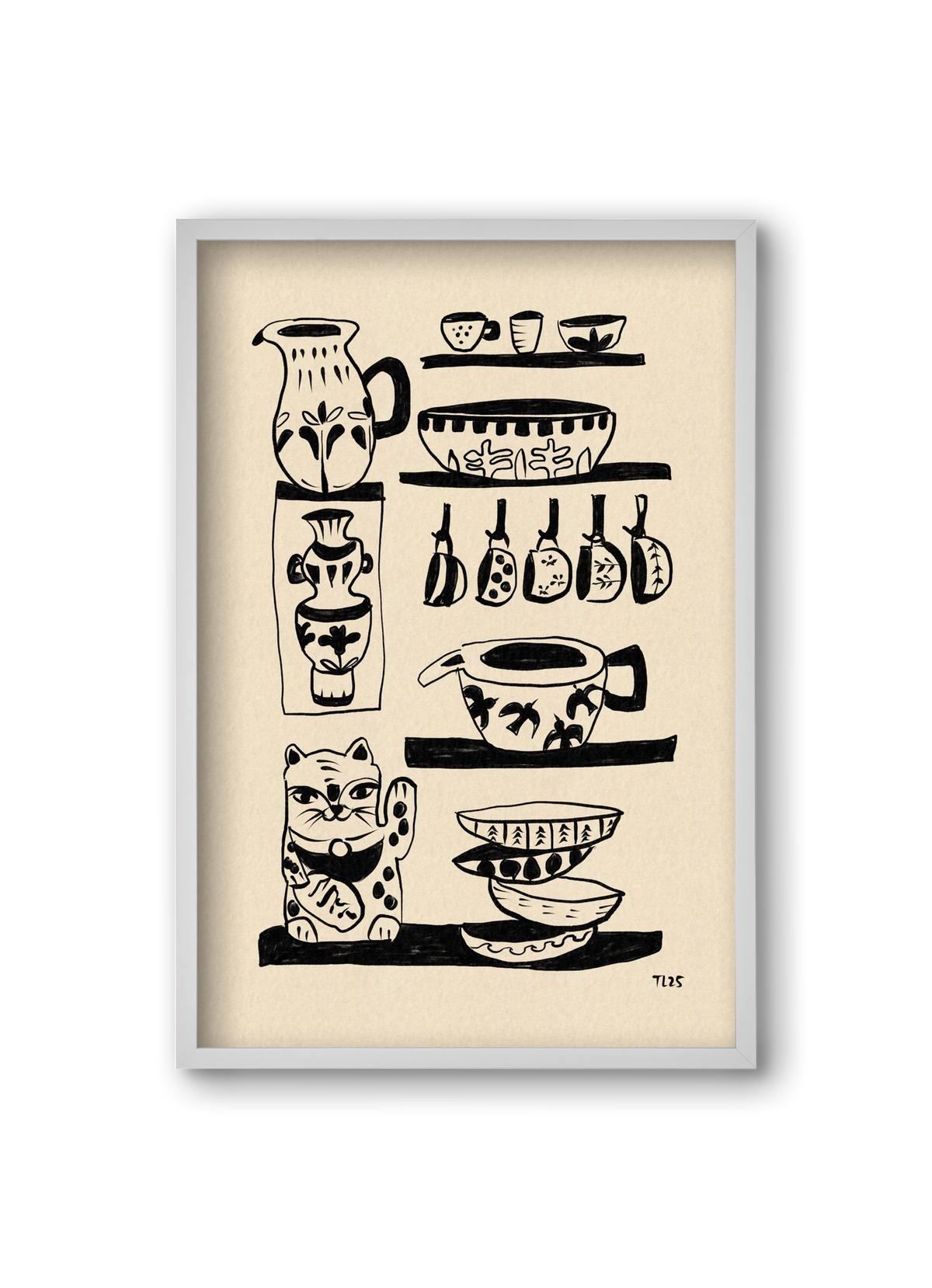 Pottery Luck, 20x30 cm (20x30 cm), Fehér keret