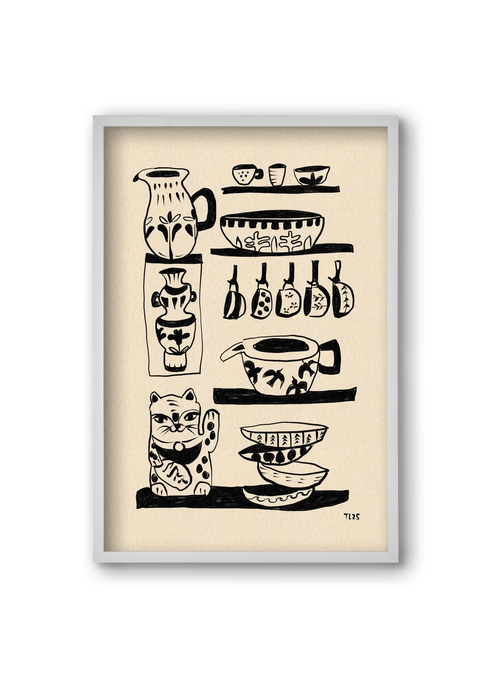 Pottery Luck, 20x30 cm (20x30 cm), Fehér keret