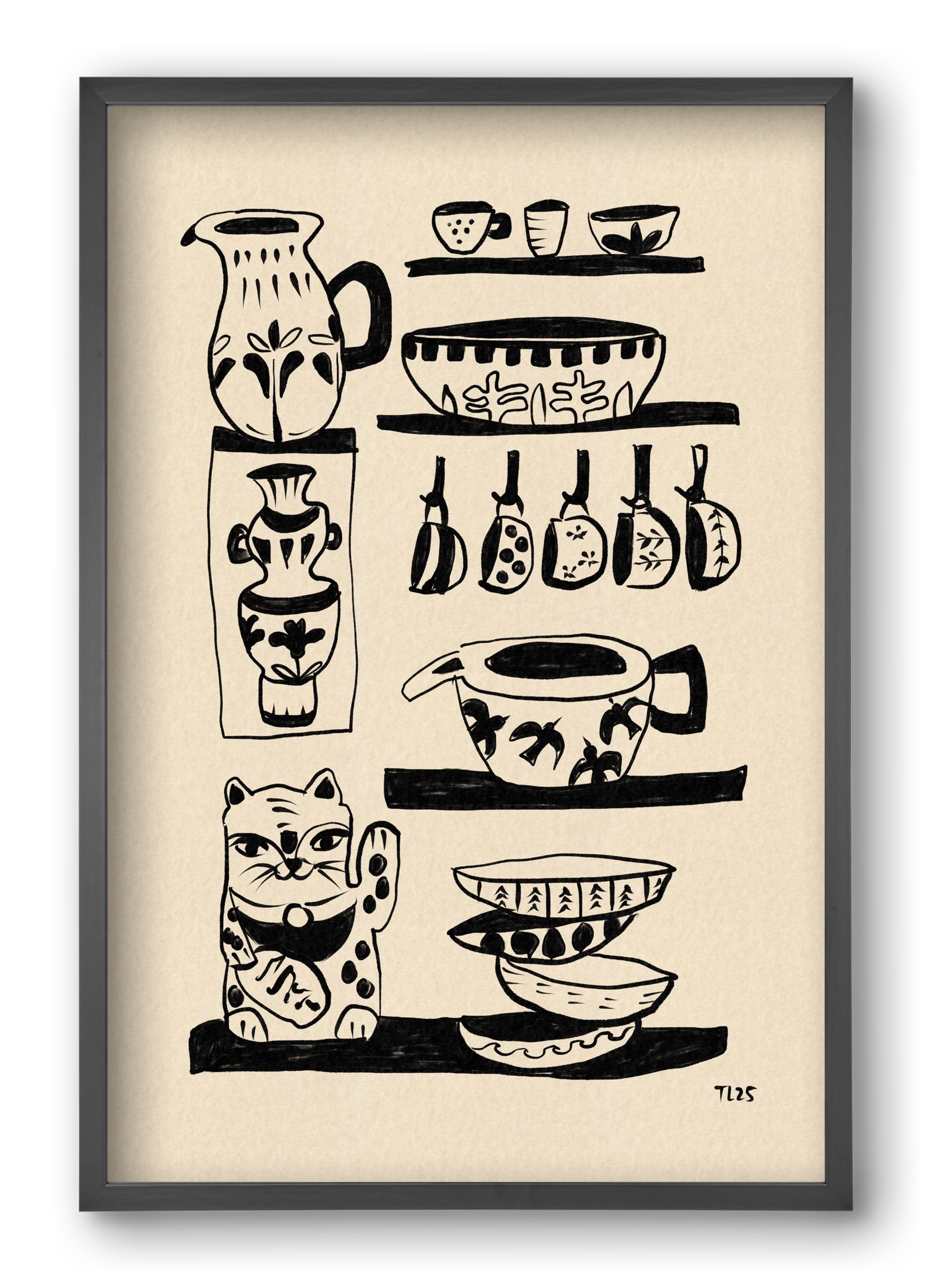 Pottery Luck, 40x60 cm (40x60 cm), Fekete keret