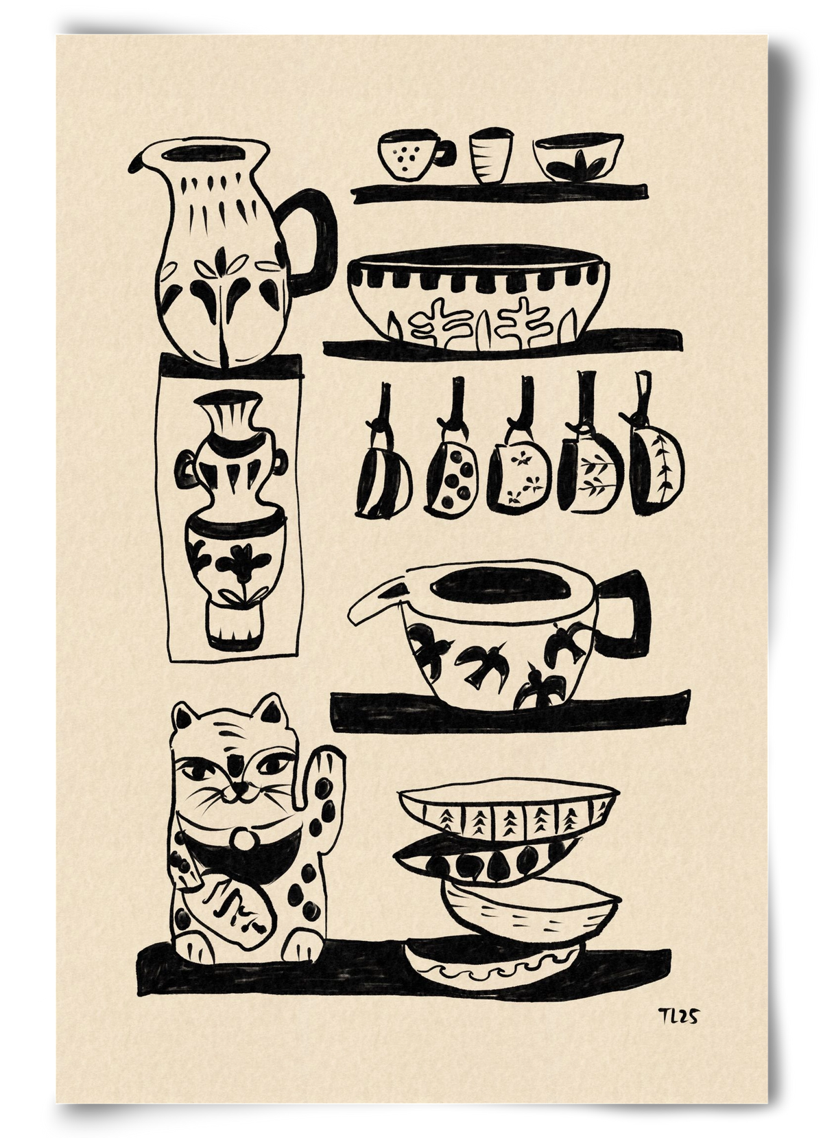 Pottery Luck, 60x90 cm, Keret nélkül