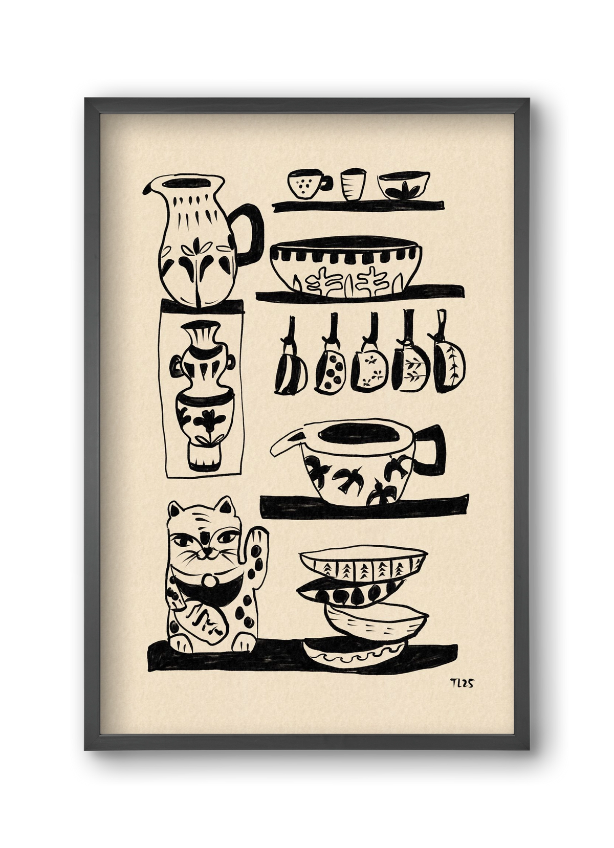 Pottery Luck, 30x45 cm (30x45 cm), Fekete keret