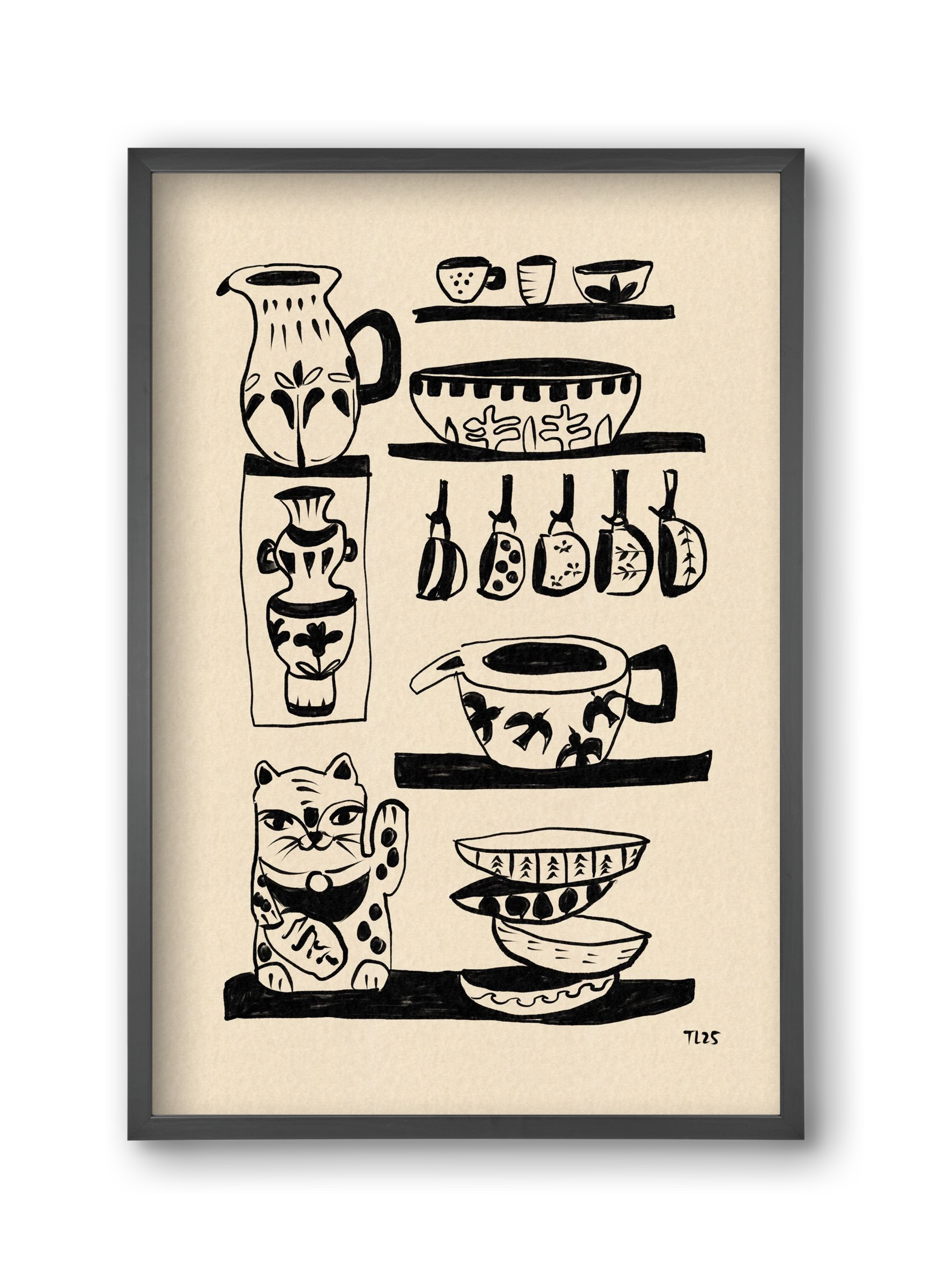 Pottery Luck, 30x45 cm (30x45 cm), Fekete keret