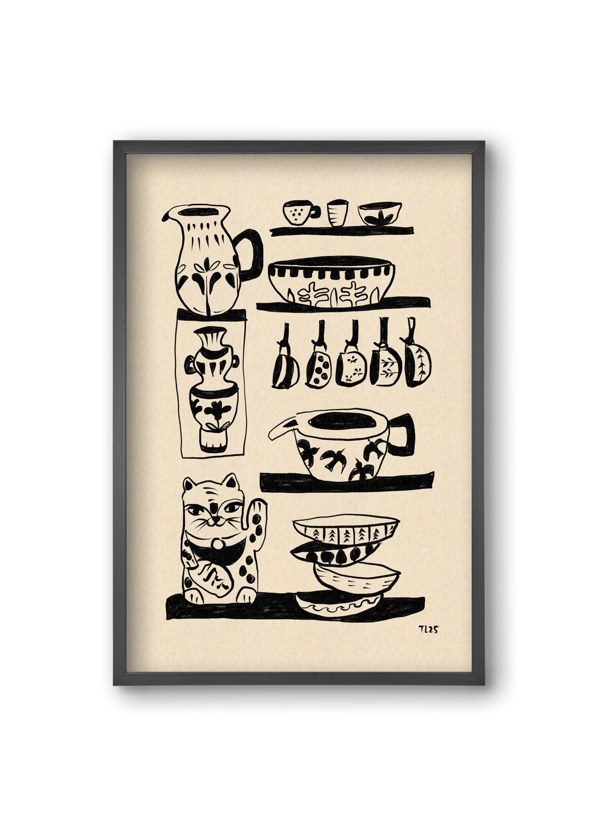 Pottery Luck, 20x30 cm (20x30 cm), Fekete keret