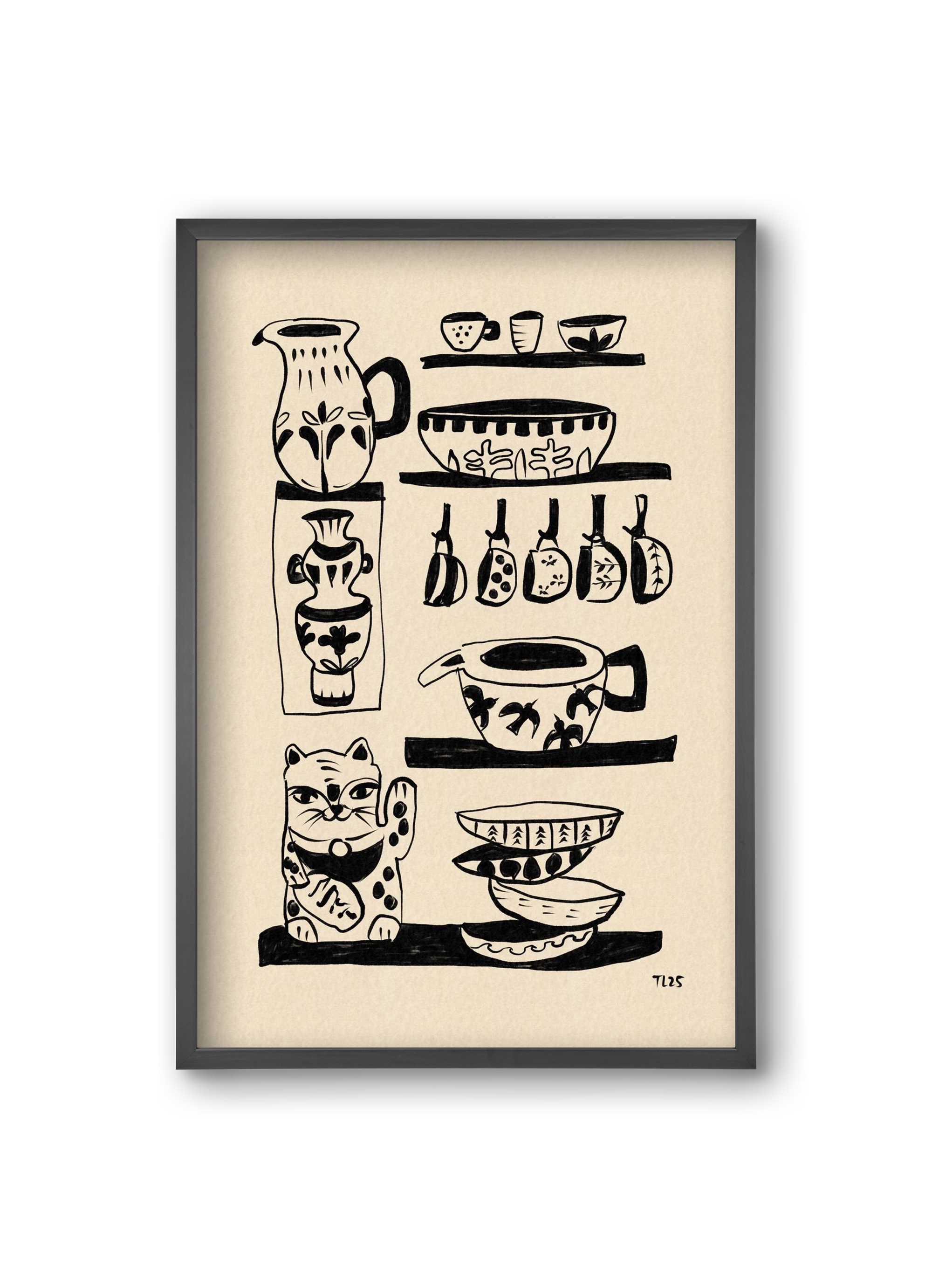 Pottery Luck, 20x30 cm (20x30 cm), Fekete keret