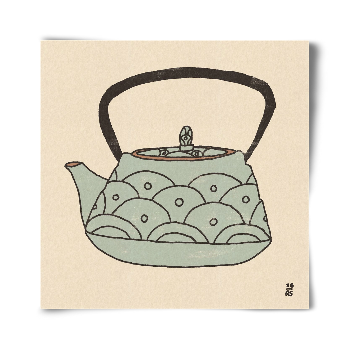 Teapot Waves, 40x40 cm, Keret nélkül