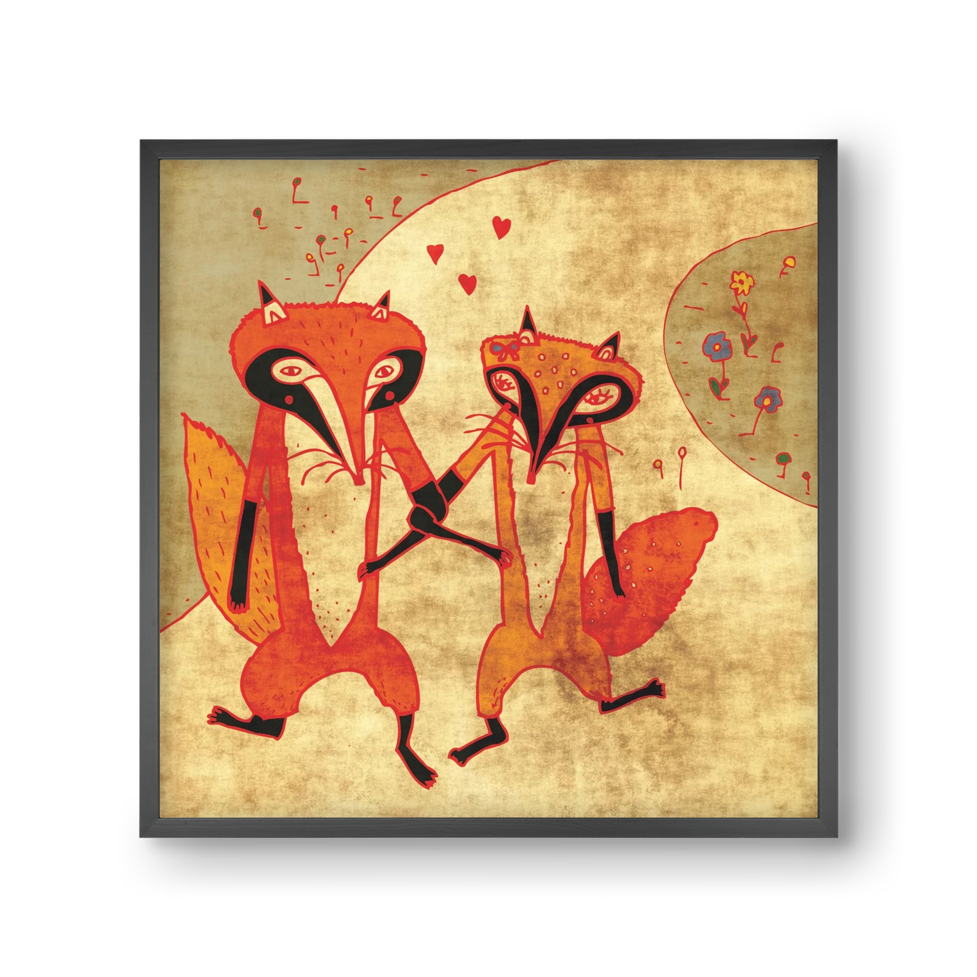 Rókamóka 1., 30x30 cm (30x30 cm), Fekete keret