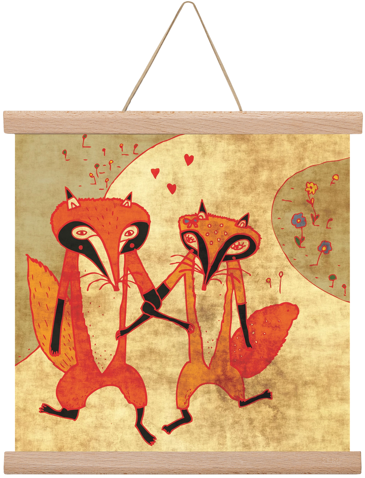 Rókamóka 1., 30x30 cm (30x30 cm), Tölgy akasztó