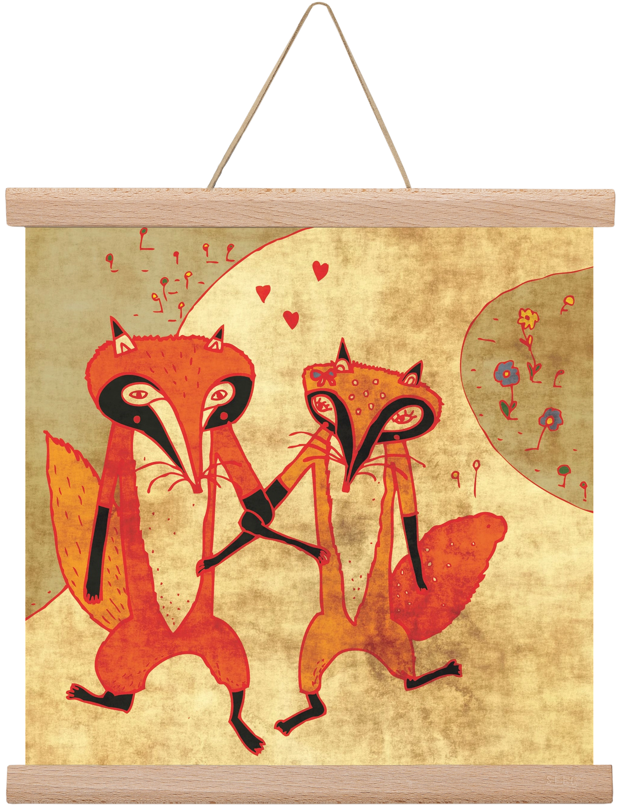 Rókamóka 1., 30x30 cm (30x30 cm), Tölgy akasztó