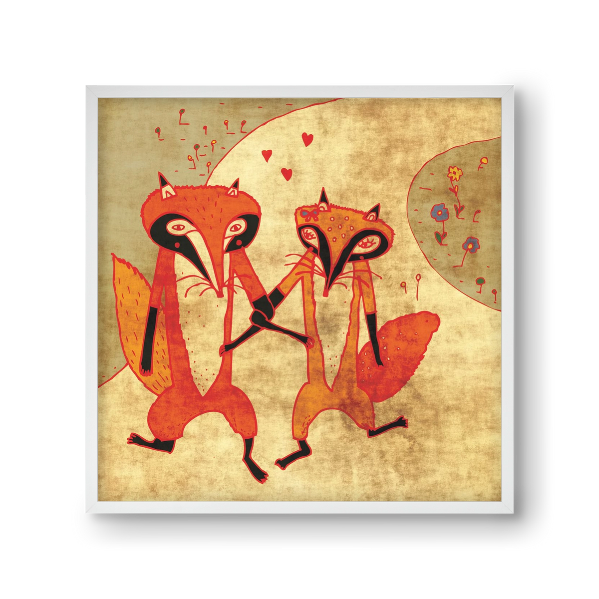 Rókamóka 1., 30x30 cm (30x30 cm), Fehér keret