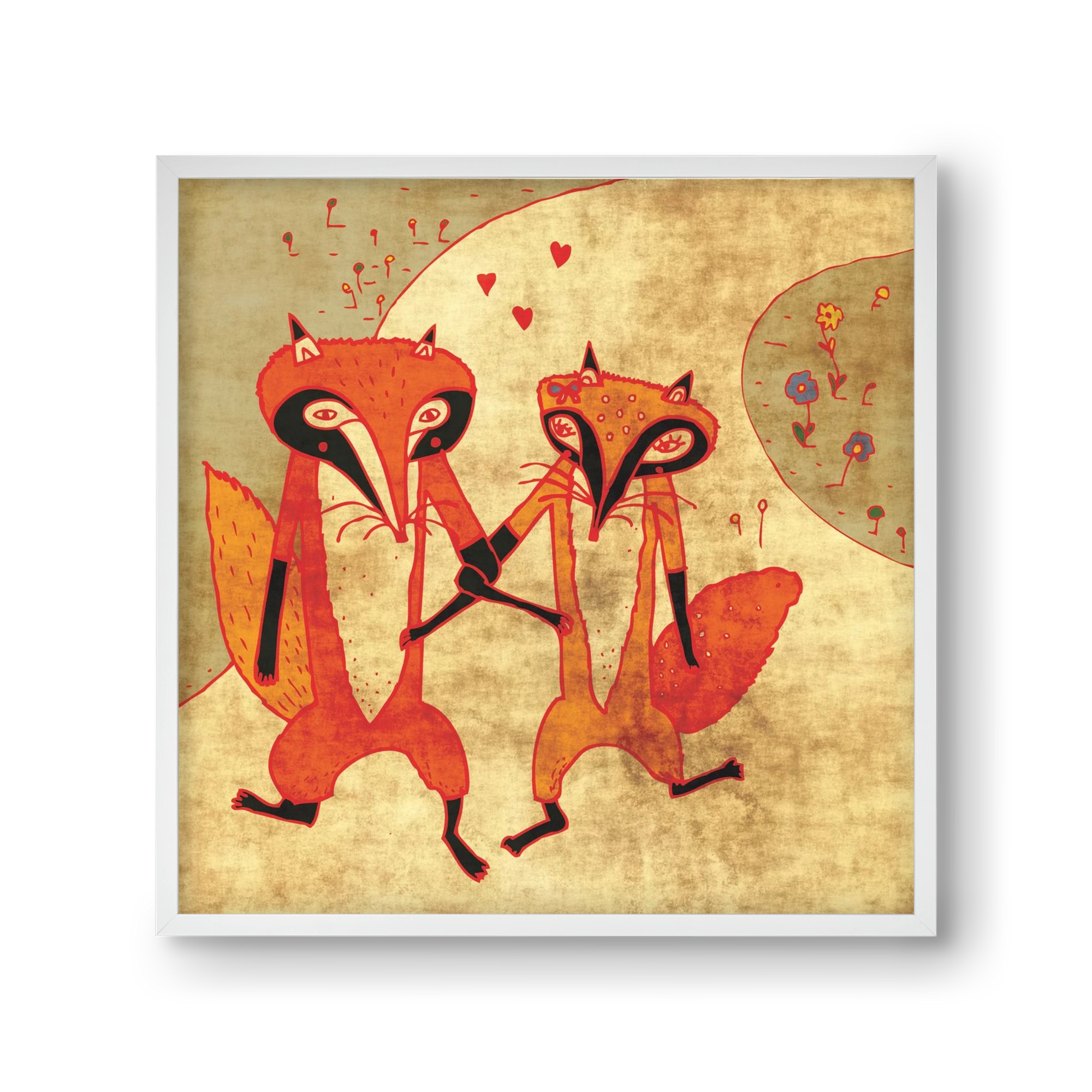 Rókamóka 1., 30x30 cm (30x30 cm), Fehér keret
