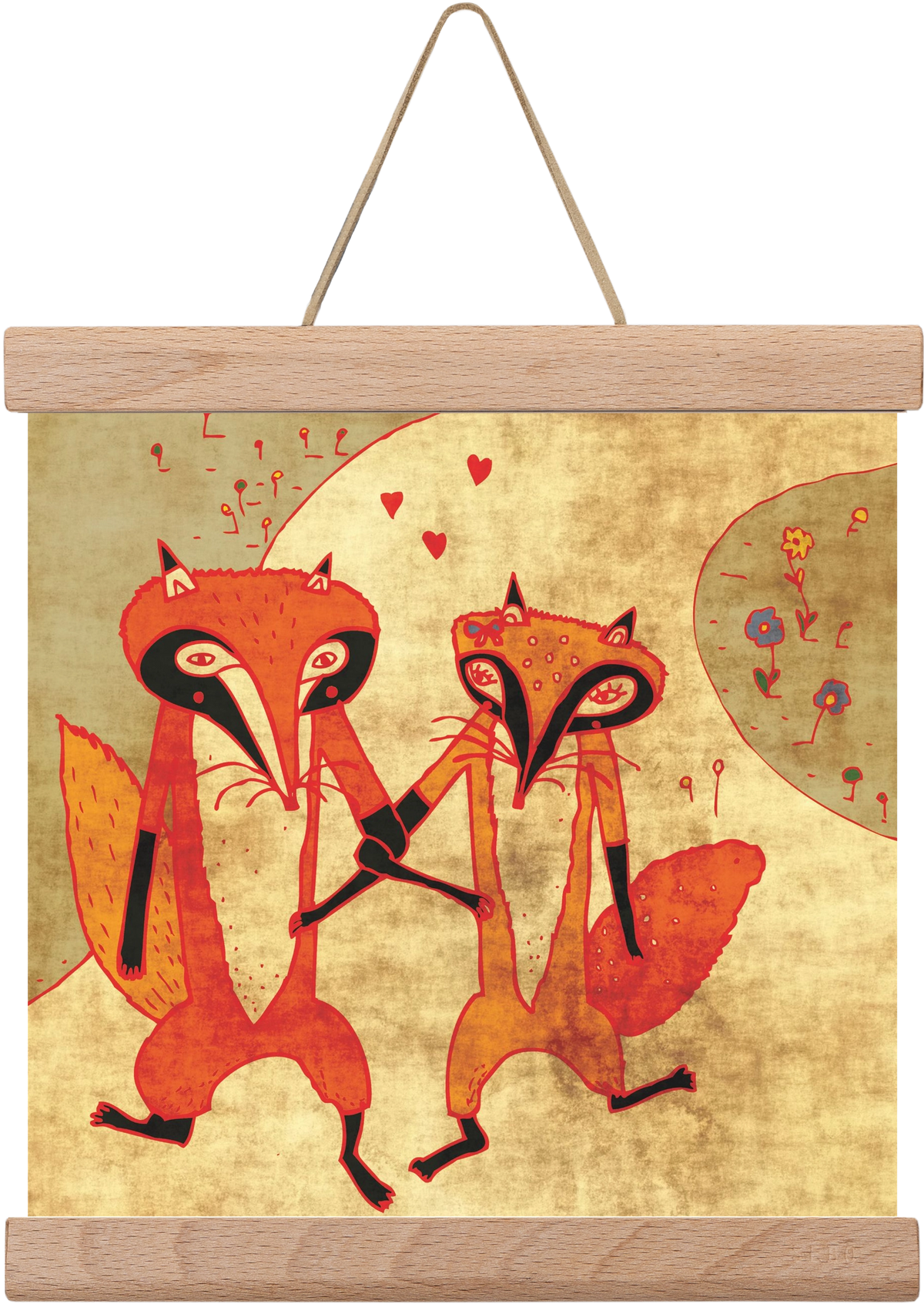 Rókamóka 1., 20x20 cm (20x20 cm), Tölgy akasztó