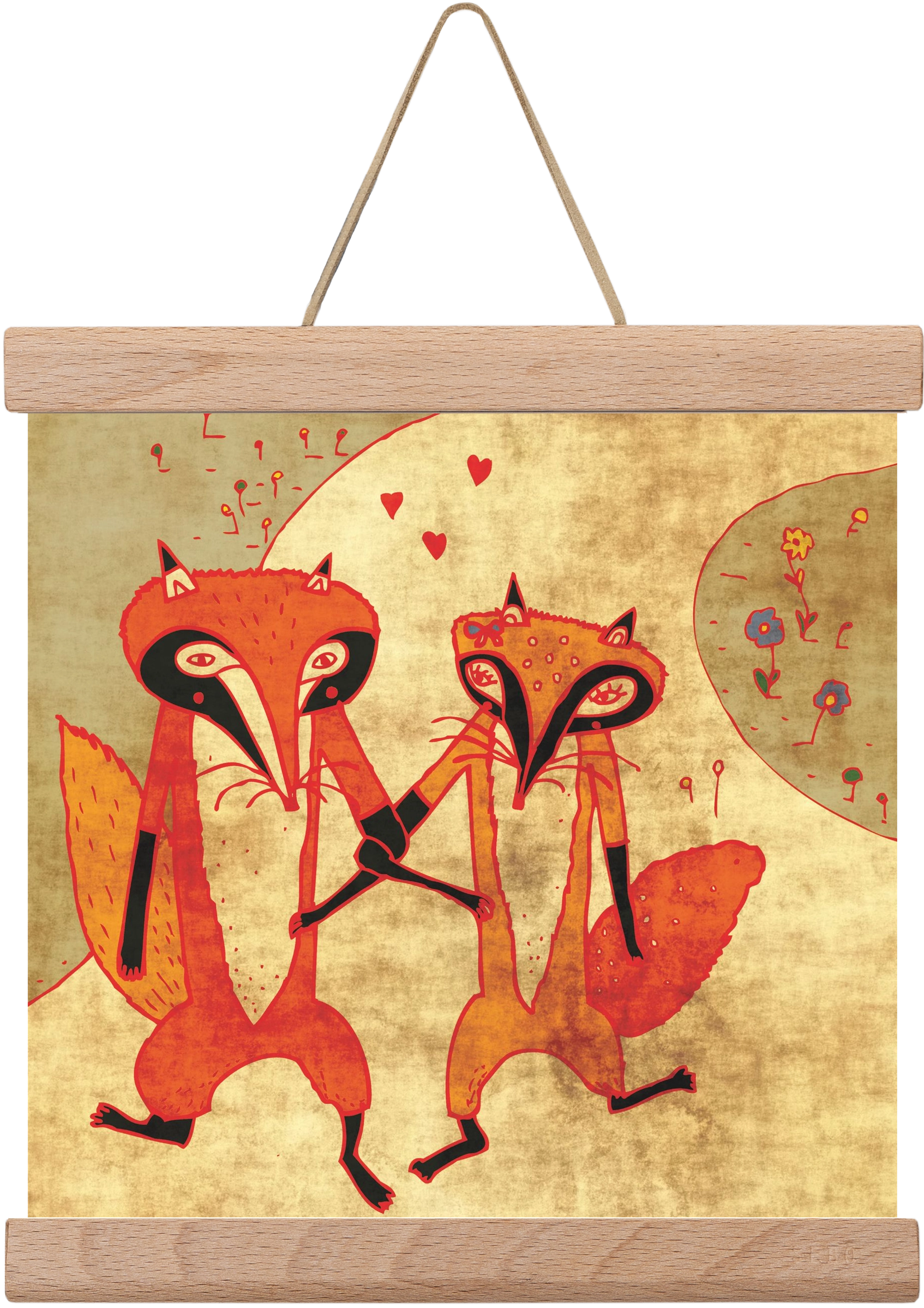 Rókamóka 1., 20x20 cm (20x20 cm), Tölgy akasztó