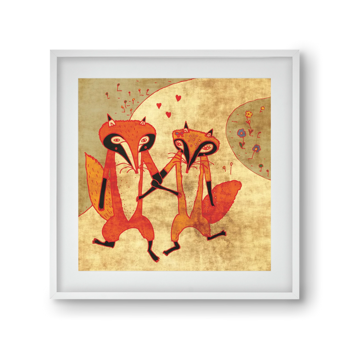 Rókamóka 1., 30x30 cm (20x20 cm), Fehér keret, paszpartuval