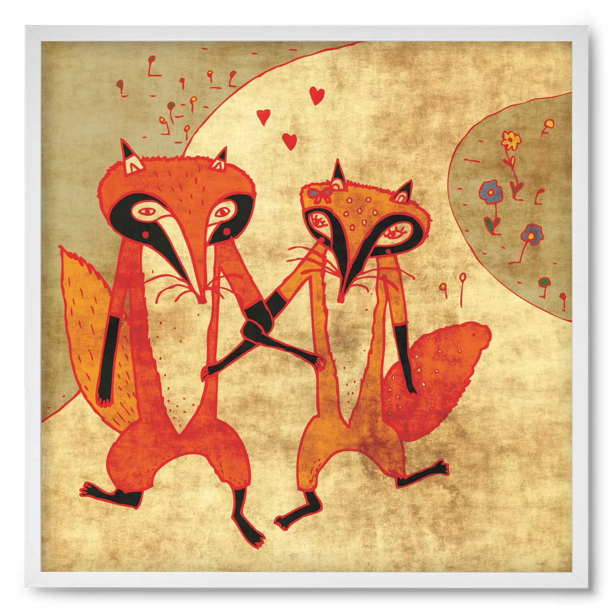 Rókamóka 1., 50x50 cm (50x50 cm), Fehér keret