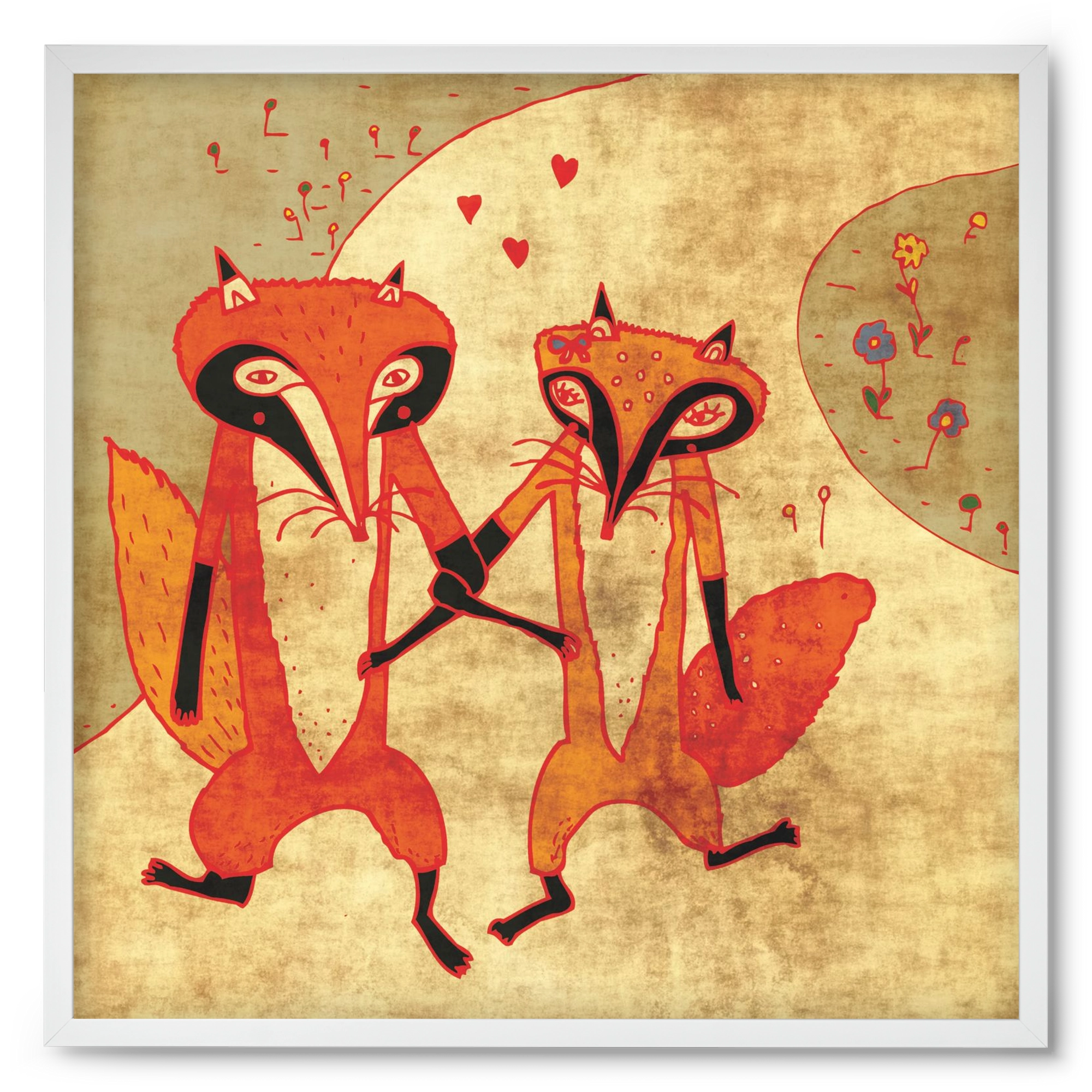 Rókamóka 1., 50x50 cm (50x50 cm), Fehér keret