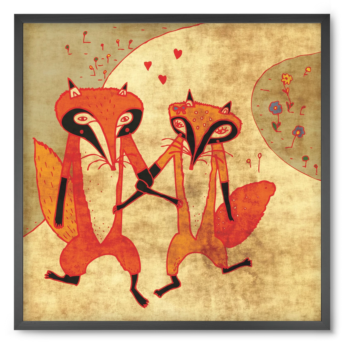 Rókamóka 1., 50x50 cm (50x50 cm), Fekete keret