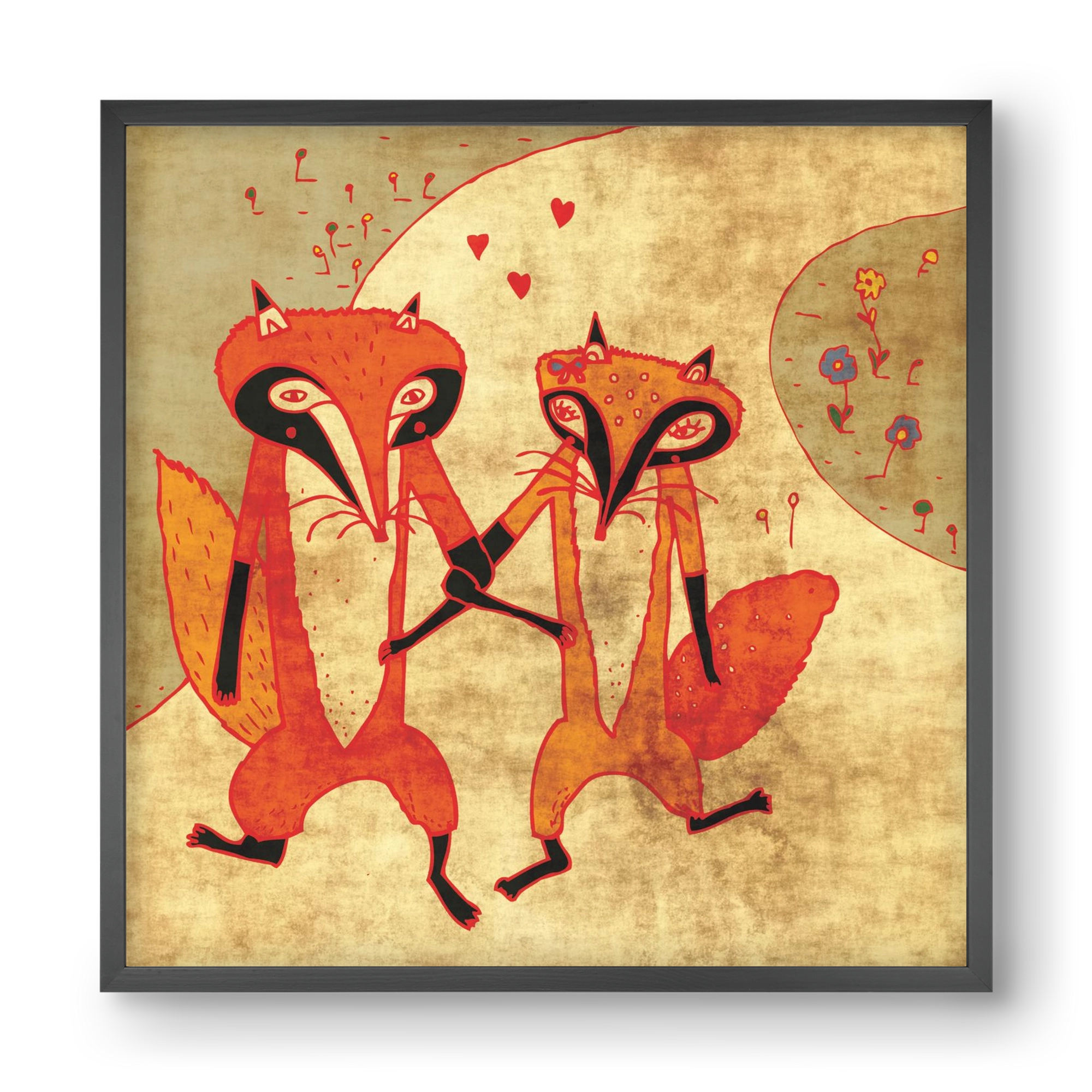 Rókamóka 1., 40x40 cm (40x40 cm), Fekete keret