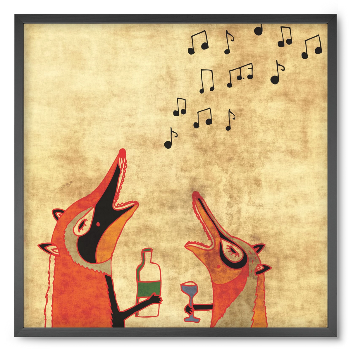 Rókamóka 2., 50x50 cm (50x50 cm), Fekete keret