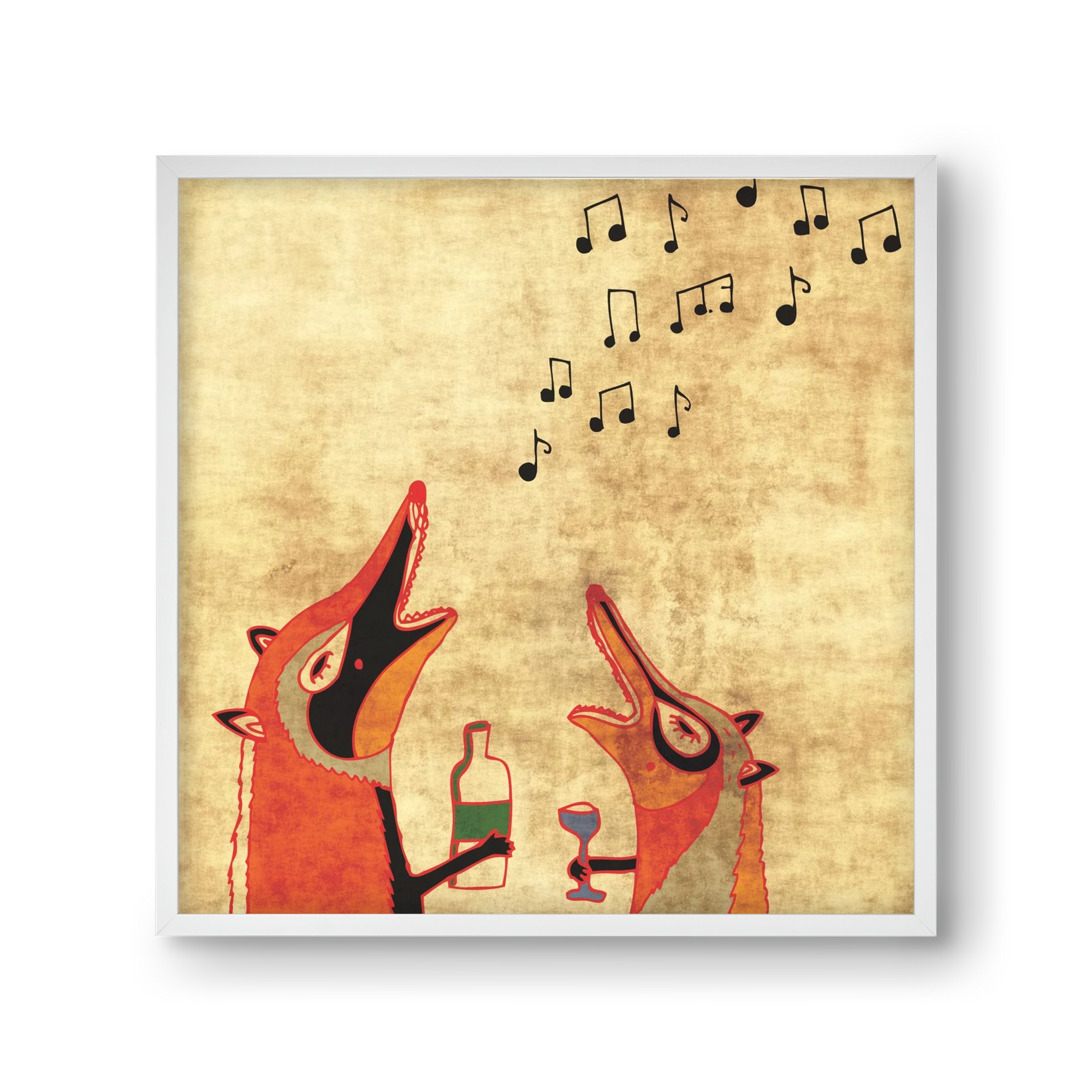 Rókamóka 2., 30x30 cm (30x30 cm), Fehér keret