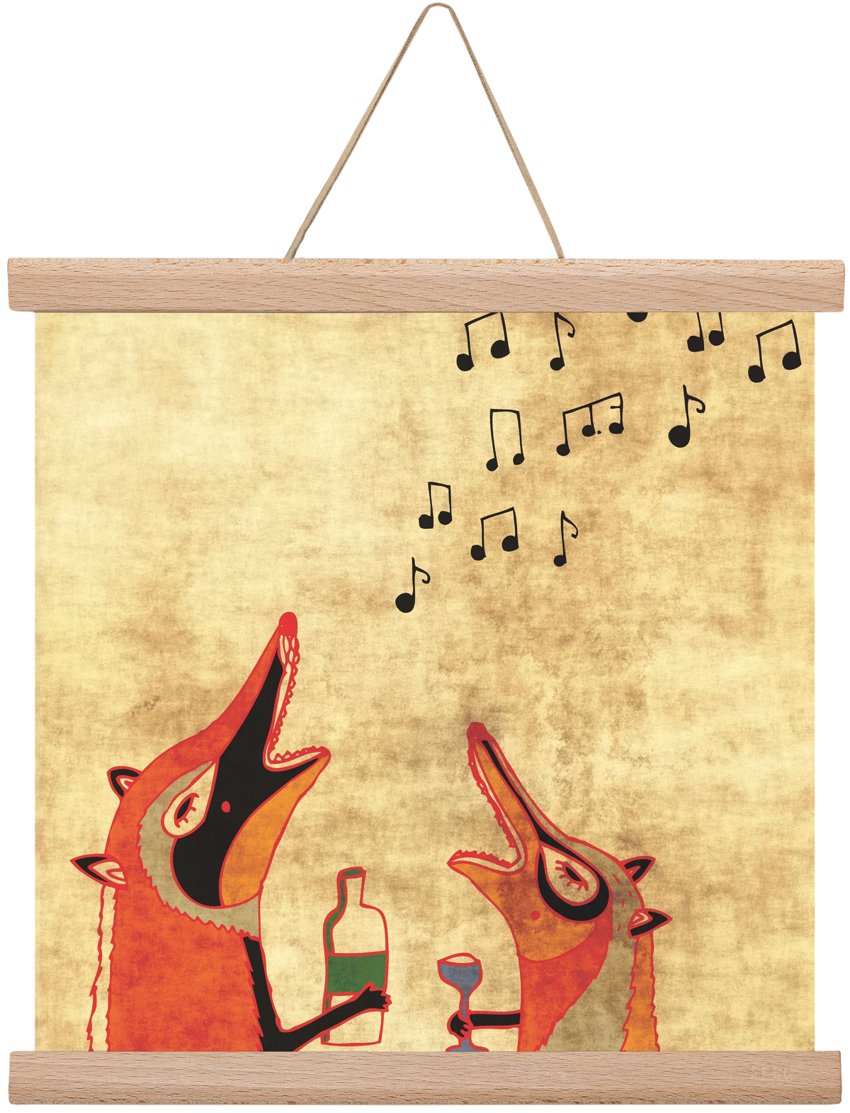 Rókamóka 2., 30x30 cm (30x30 cm), Tölgy akasztó