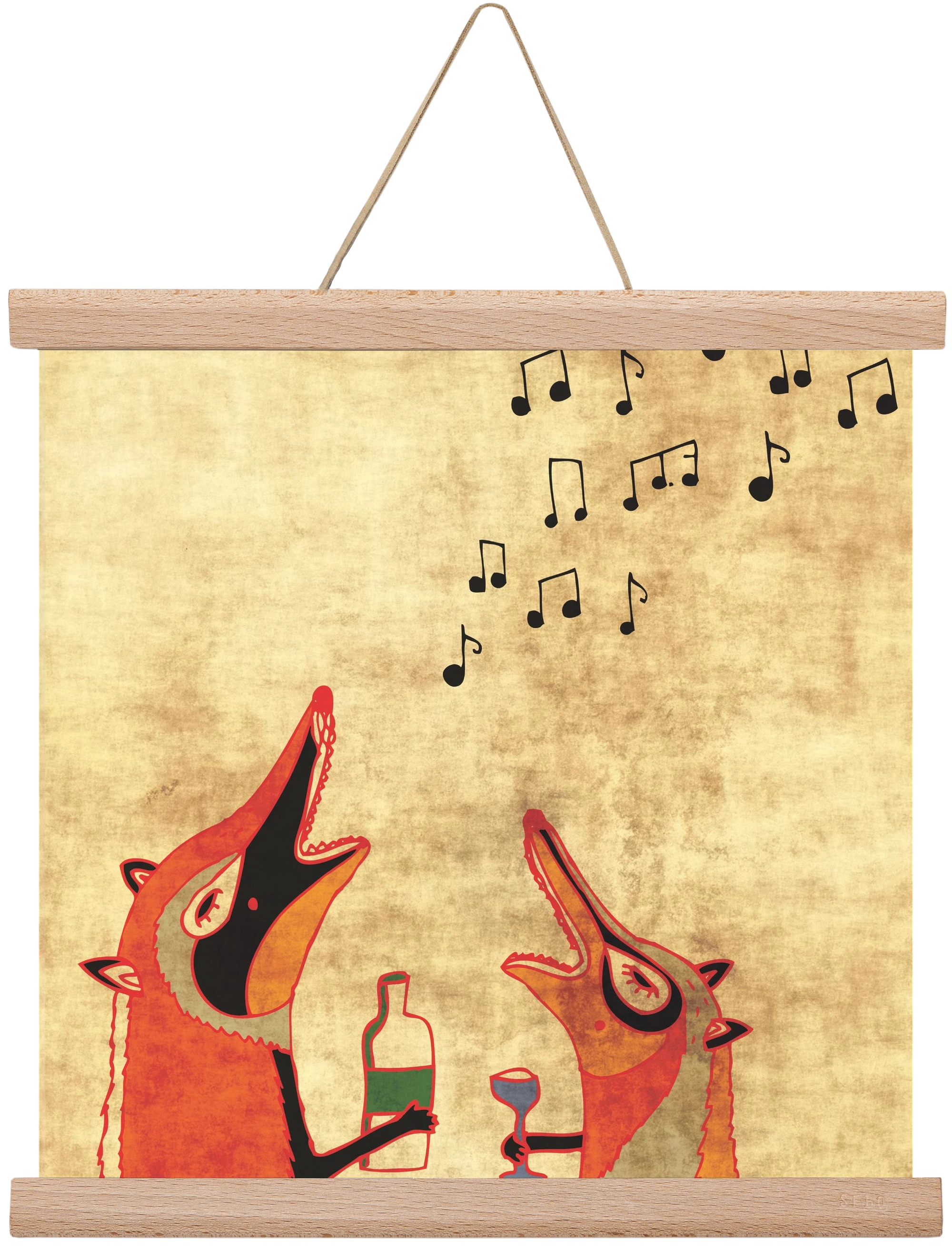 Rókamóka 2., 30x30 cm (30x30 cm), Tölgy akasztó