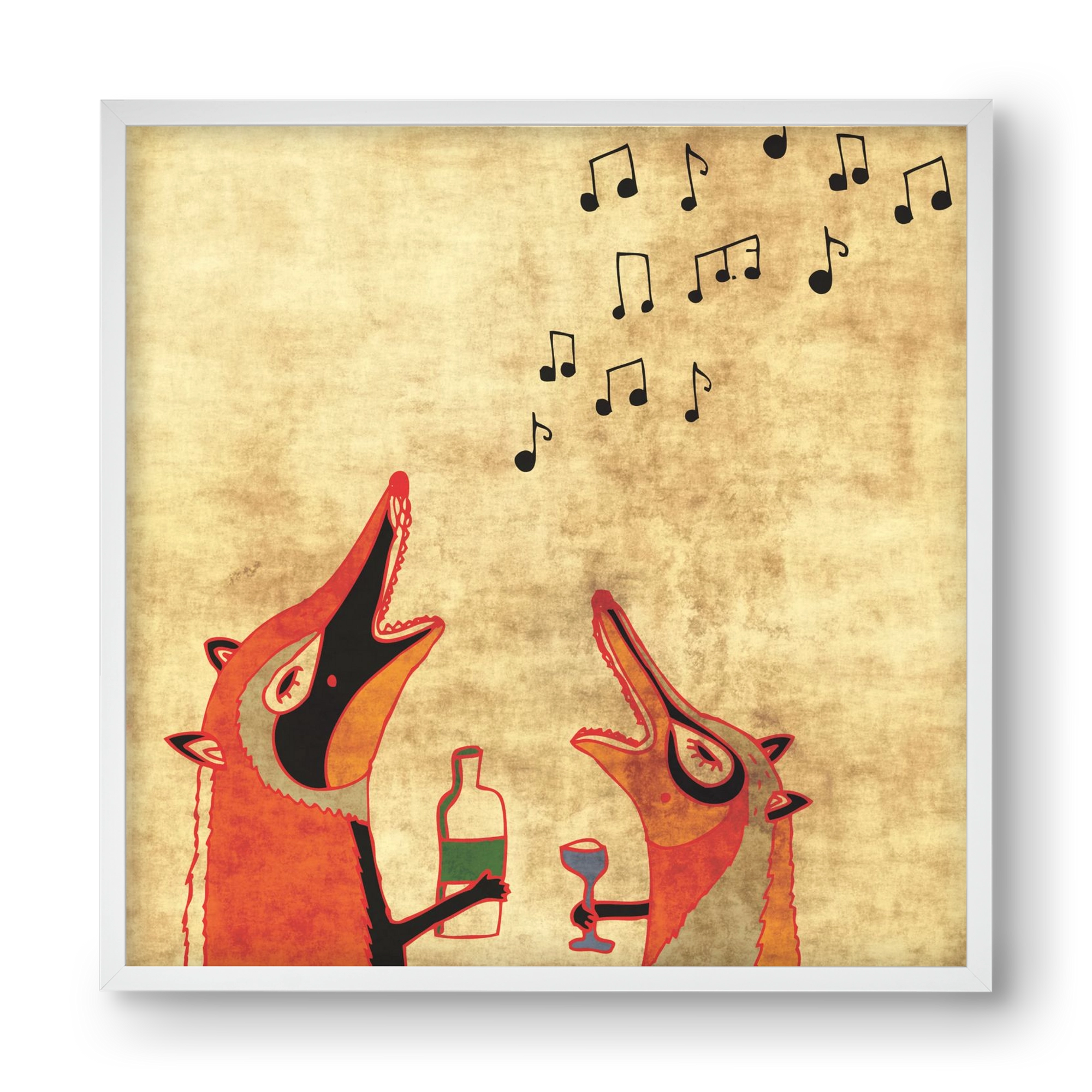 Rókamóka 2., 40x40 cm (40x40 cm), Fehér keret