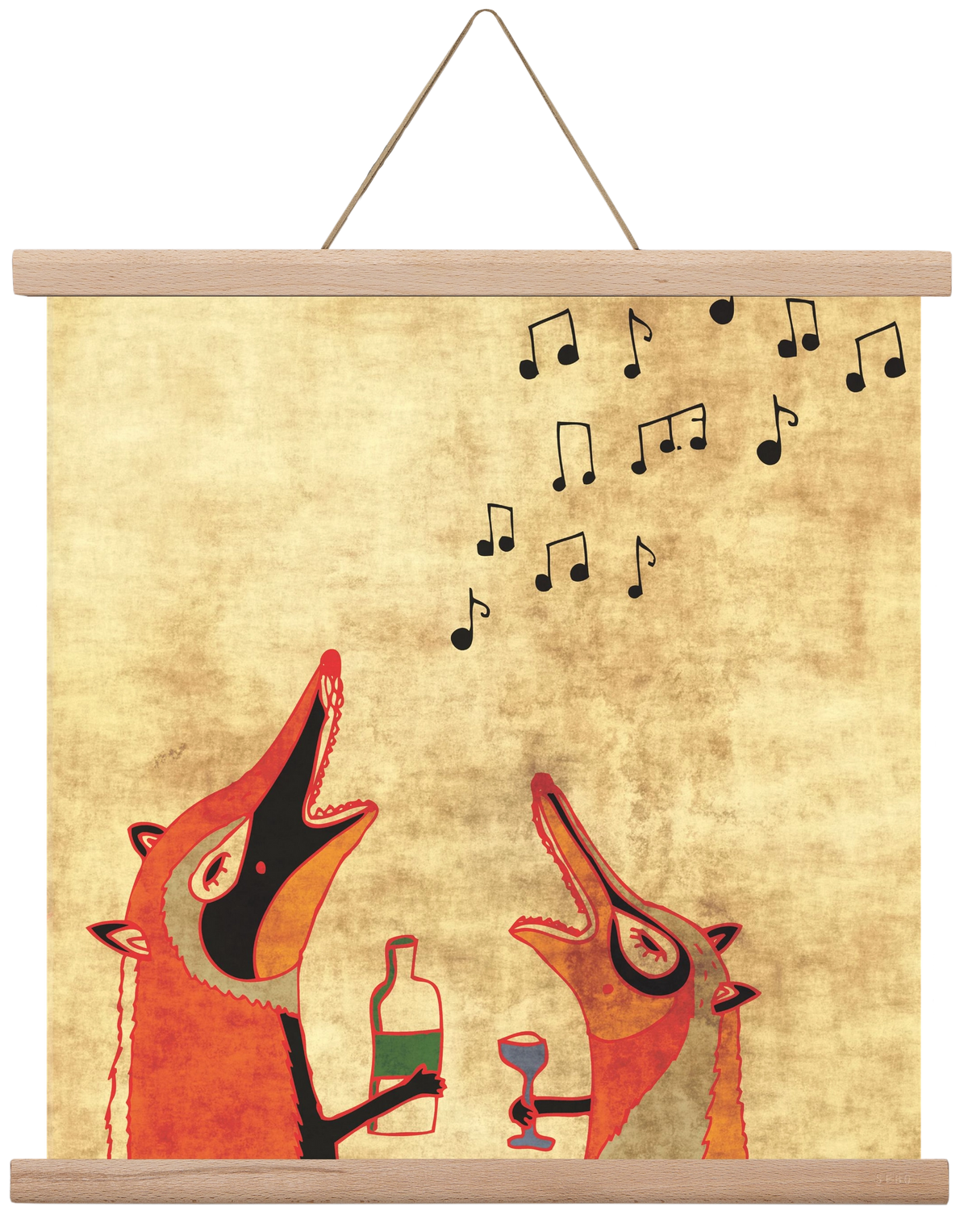 Rókamóka 2., 40x40 cm (40x40 cm), Tölgy akasztó