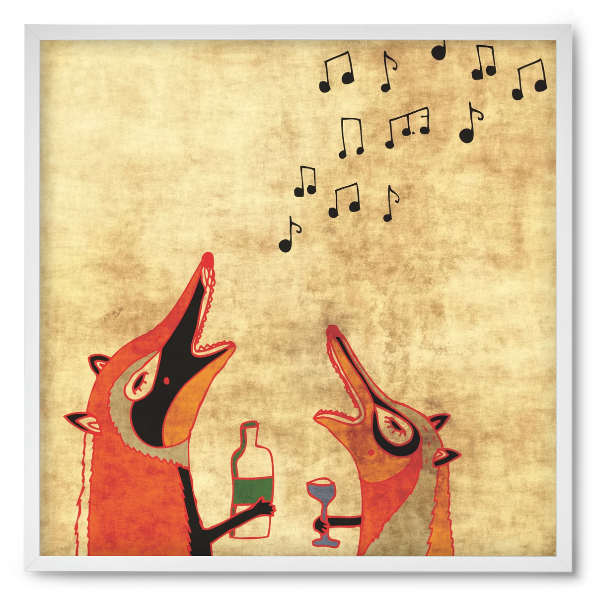 Rókamóka 2., 50x50 cm (50x50 cm), Fehér keret