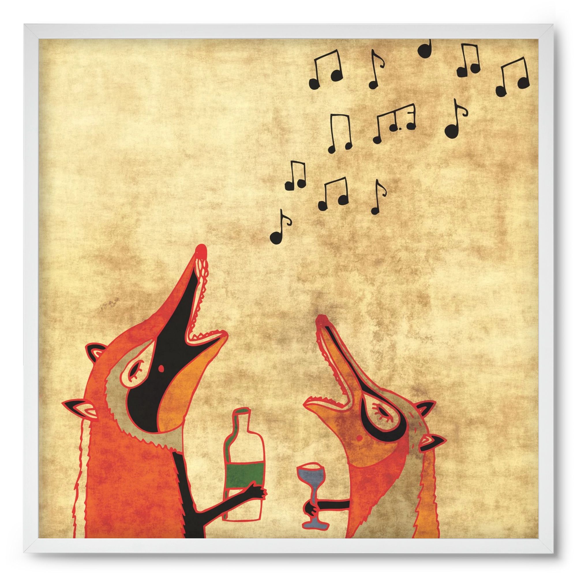 Rókamóka 2., 50x50 cm (50x50 cm), Fehér keret