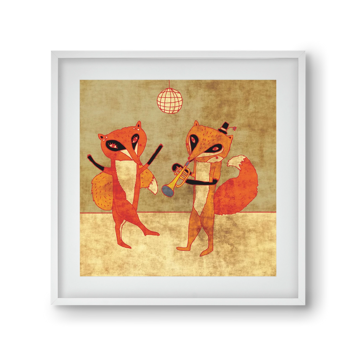 Rókamóka 3., 30x30 cm (20x20 cm), Fehér keret, paszpartuval