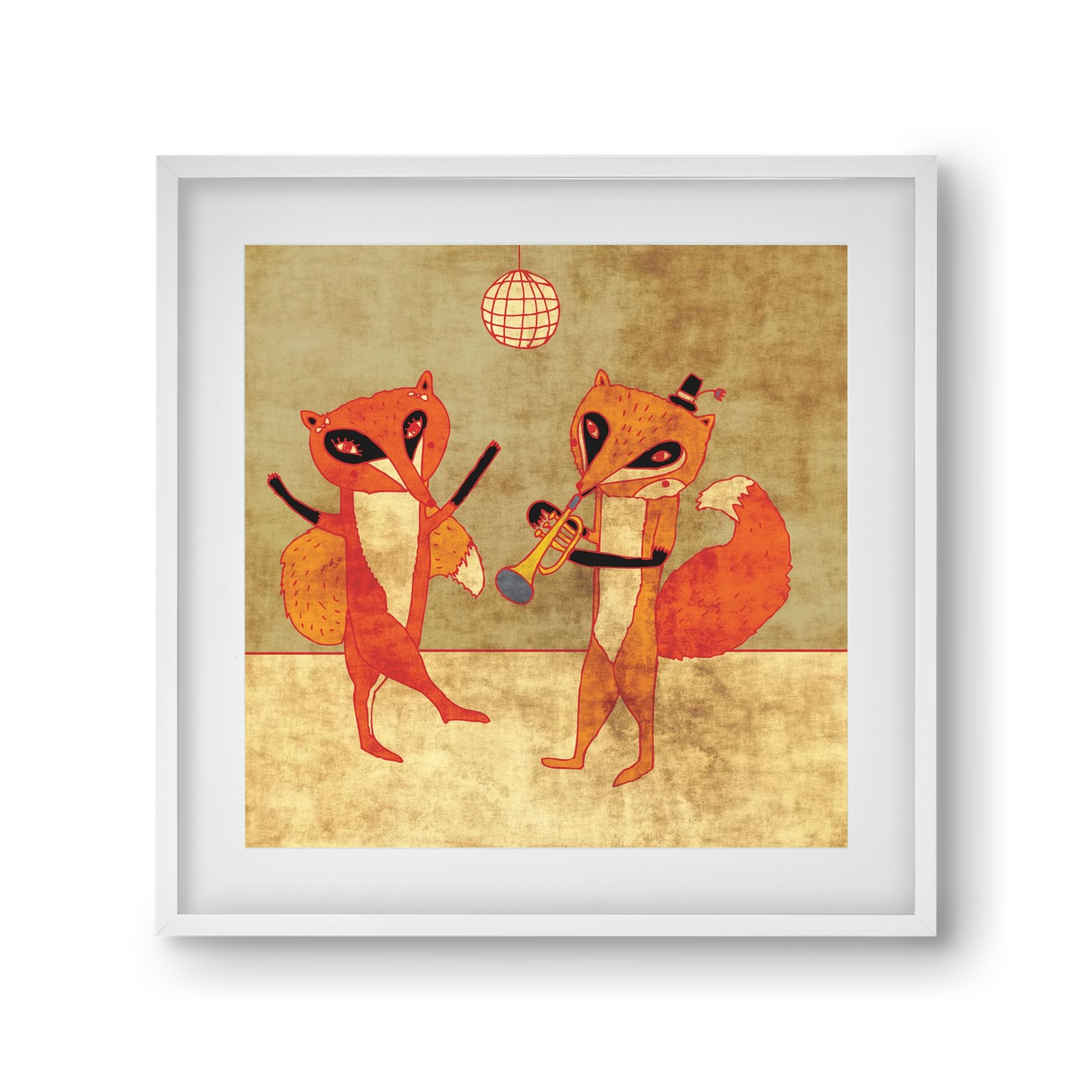 Rókamóka 3., 30x30 cm (20x20 cm), Fehér keret, paszpartuval