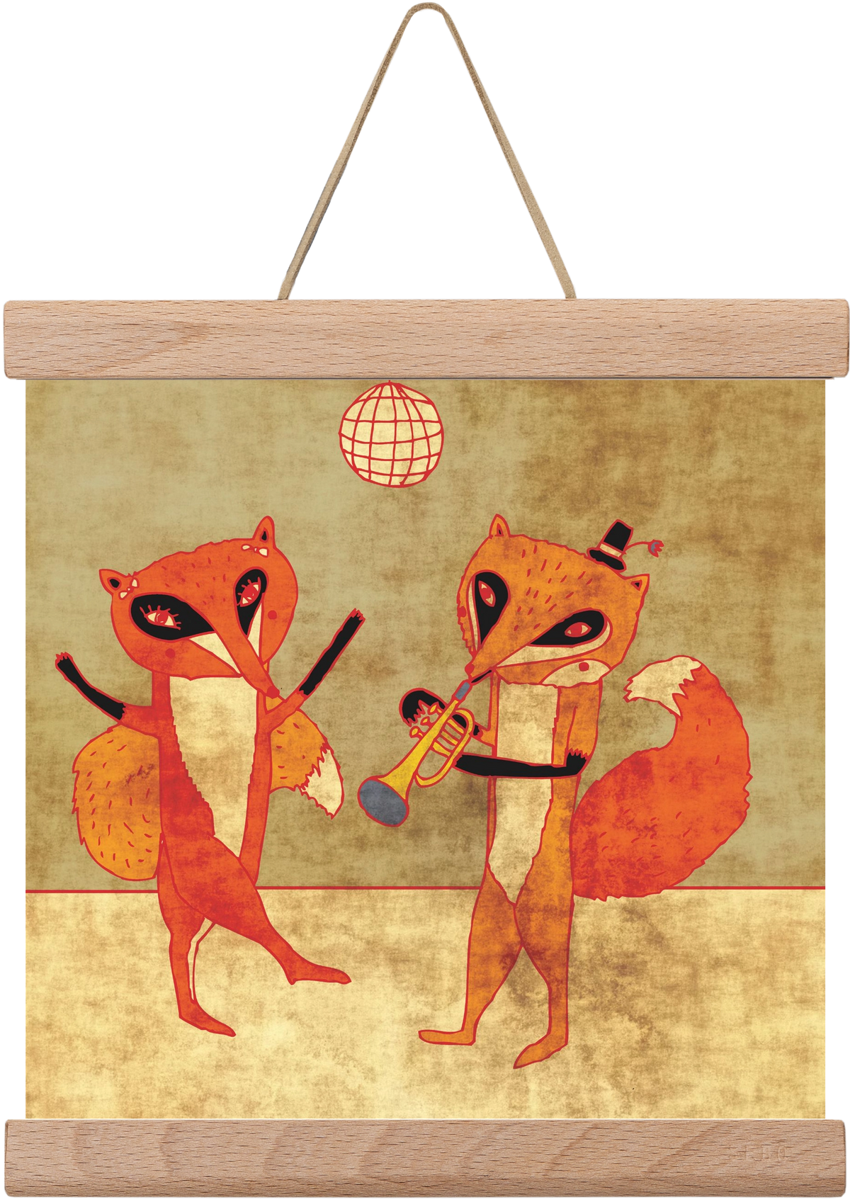 Rókamóka 3., 20x20 cm (20x20 cm), Tölgy akasztó