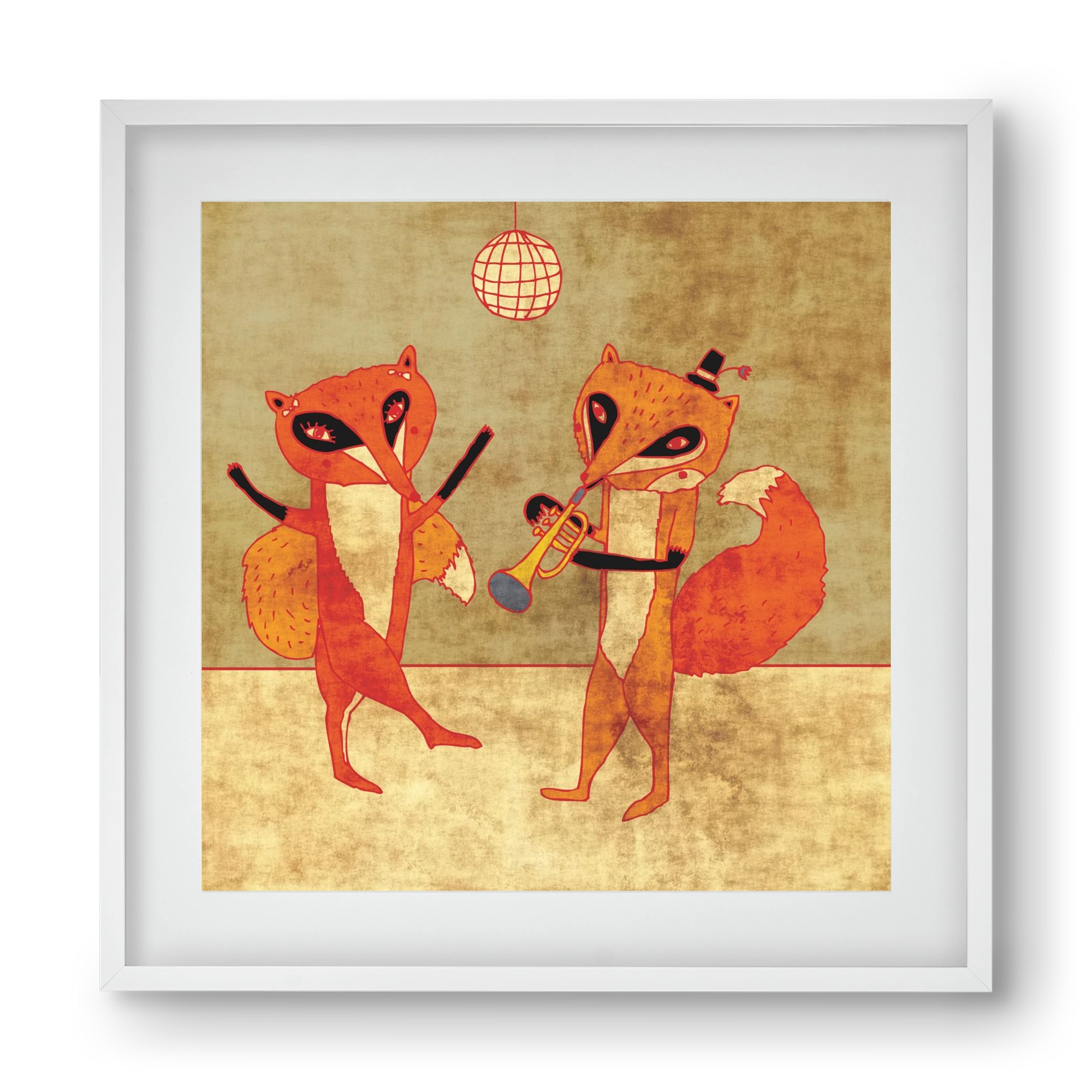 Rókamóka 3., 40x40 cm (30x30 cm), Fehér keret, paszpartuval