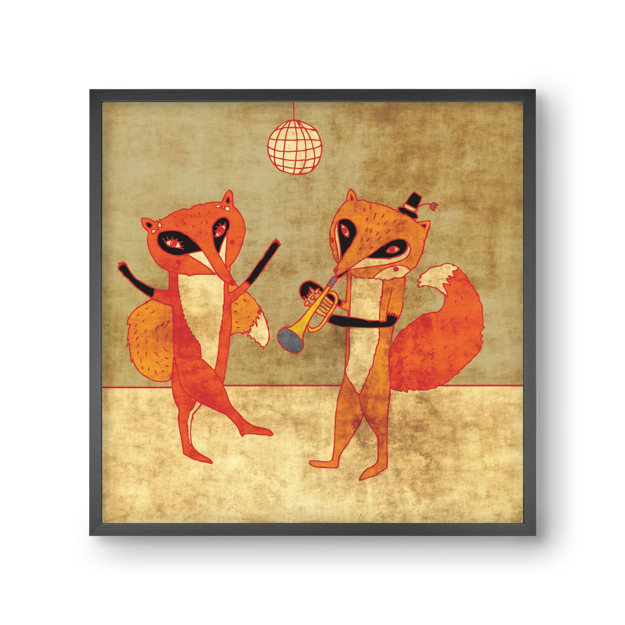 Rókamóka 3., 30x30 cm (30x30 cm), Fekete keret