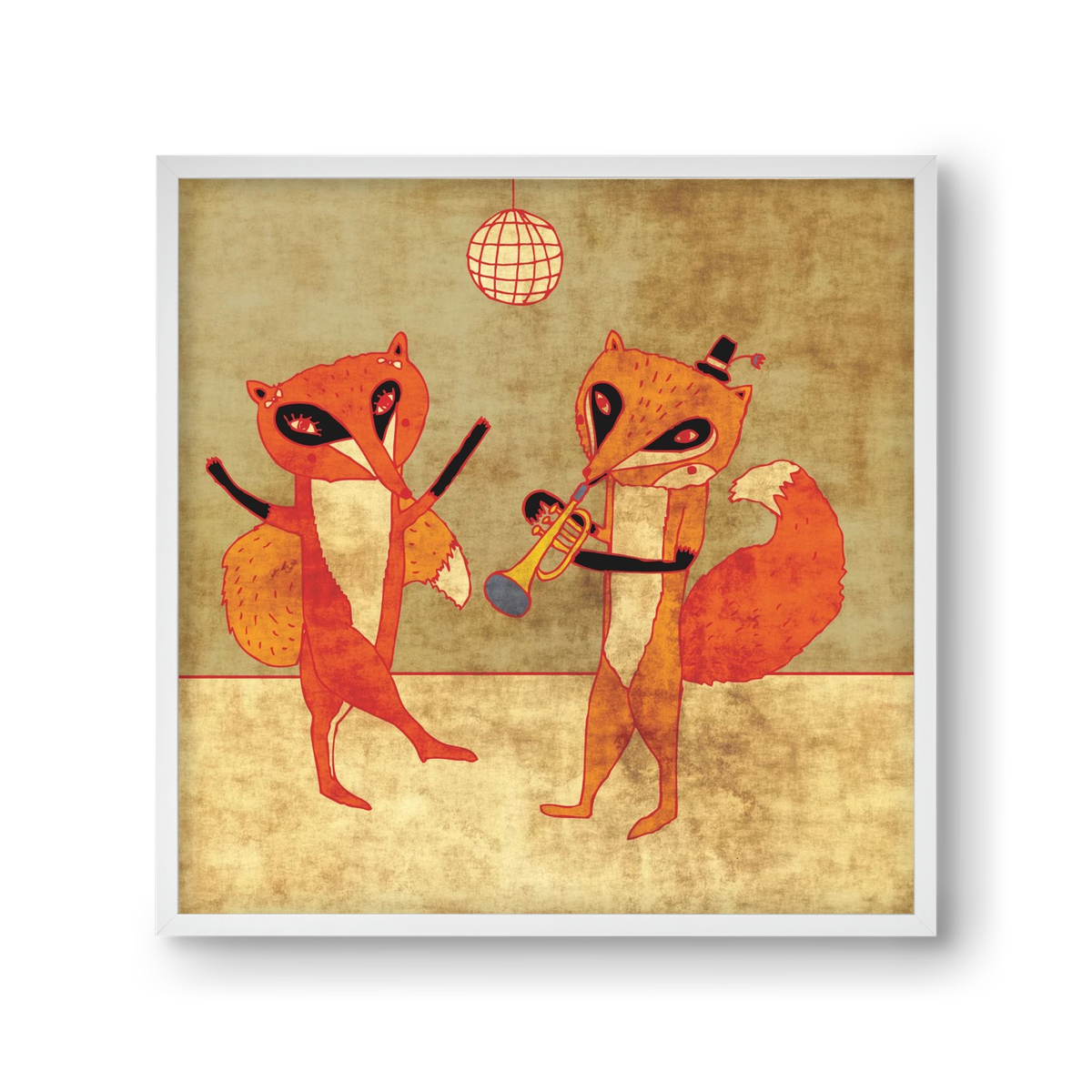 Rókamóka 3., 30x30 cm (30x30 cm), Fehér keret