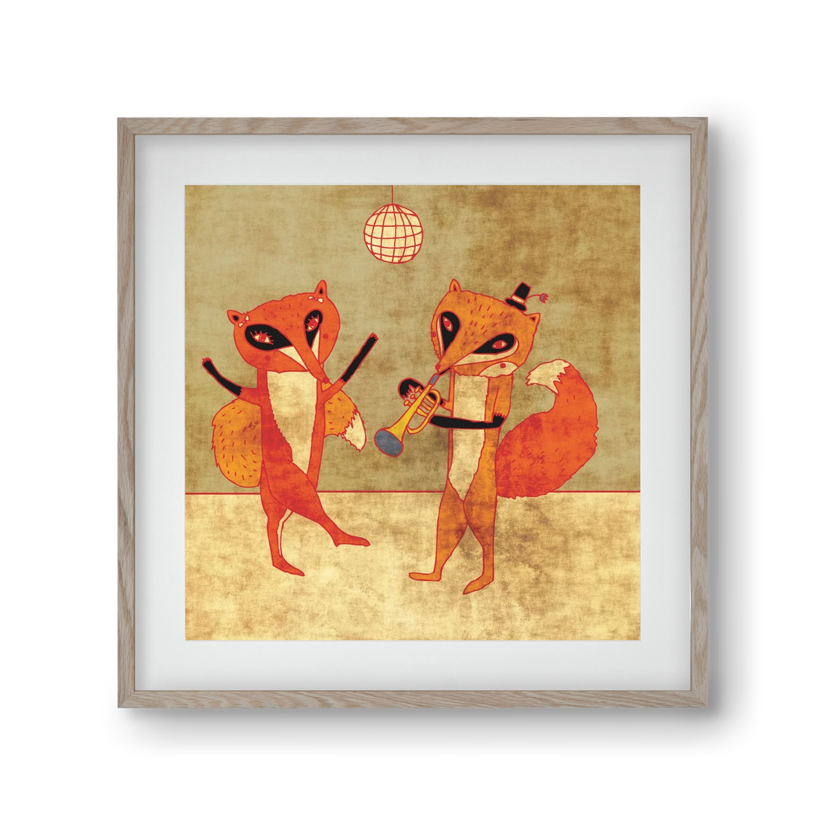 Rókamóka 3., 30x30 cm (20x20 cm), Tölgy keret, paszpartuval