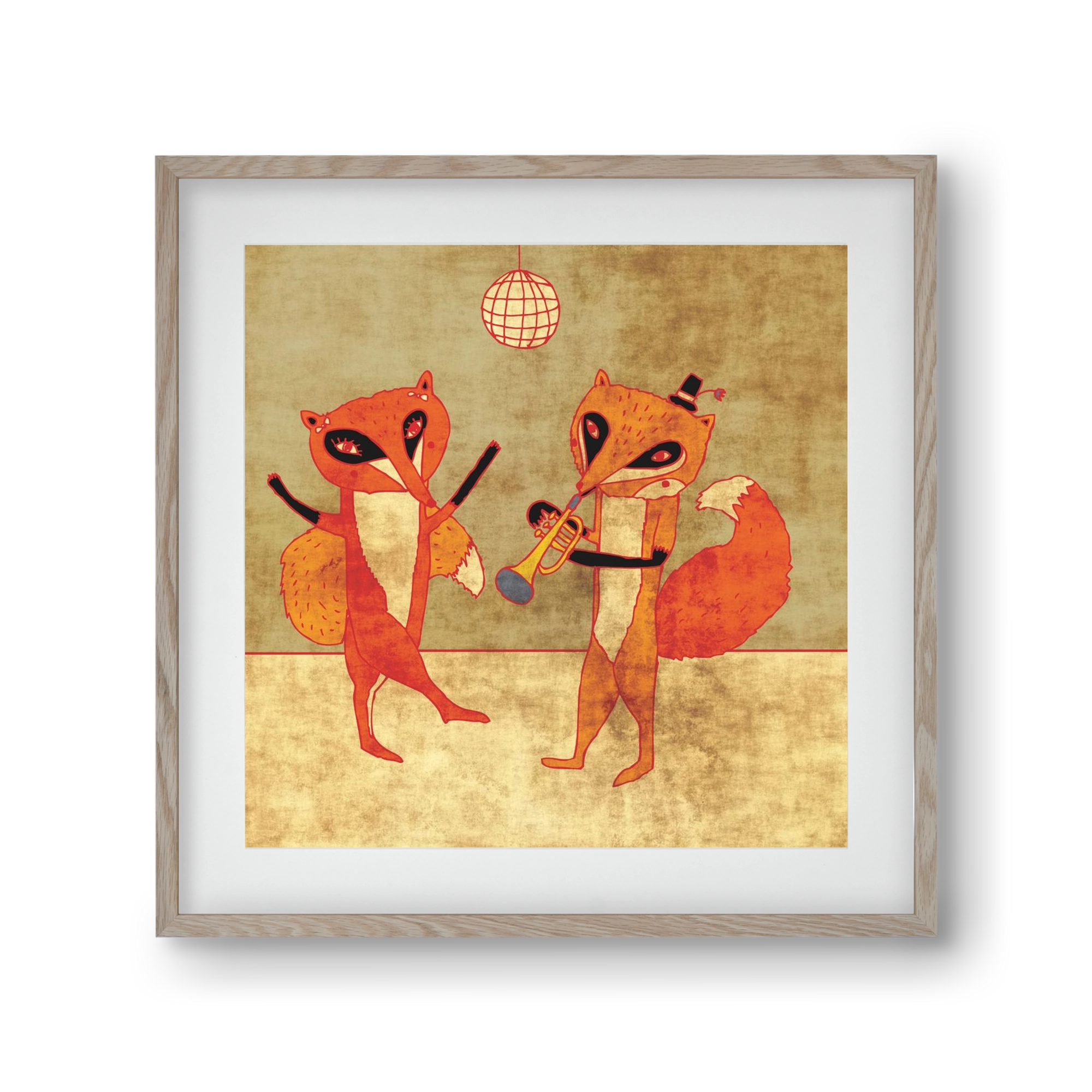 Rókamóka 3., 30x30 cm (20x20 cm), Tölgy keret, paszpartuval